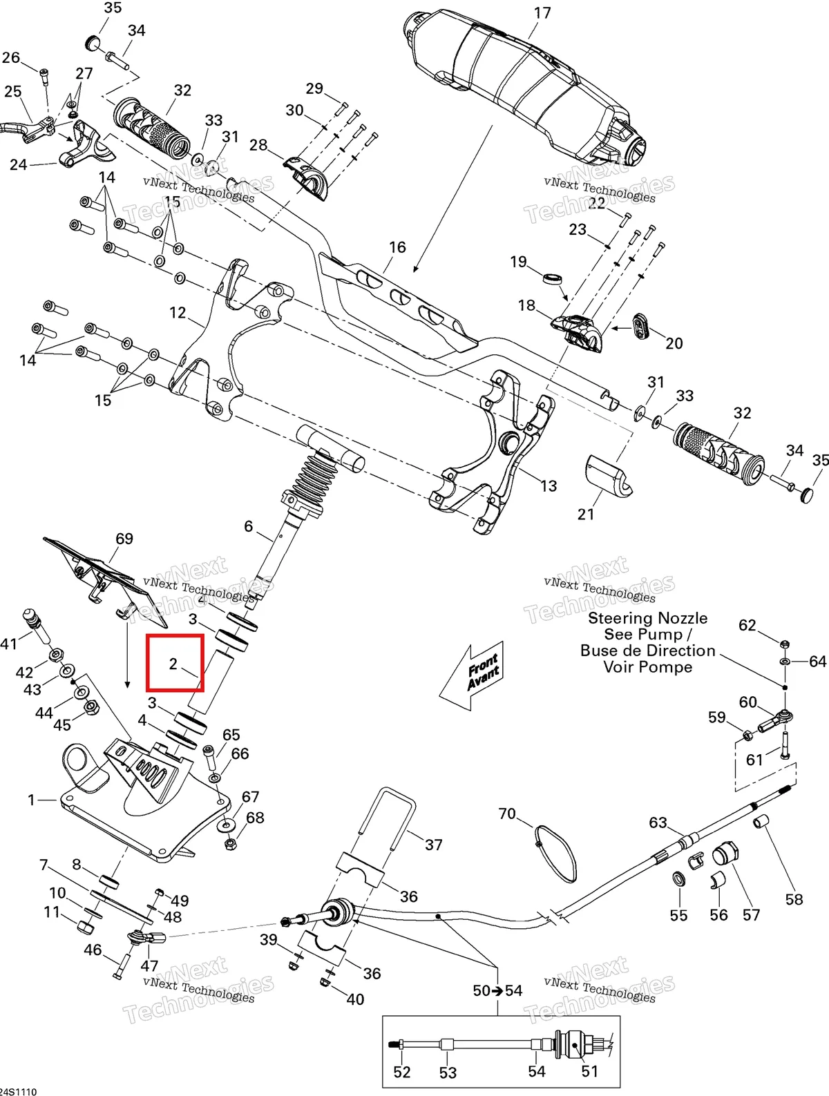 Деталь 277001572 на схеме узла 2011 Sea-Doo RXP-X 255 & RS Steering