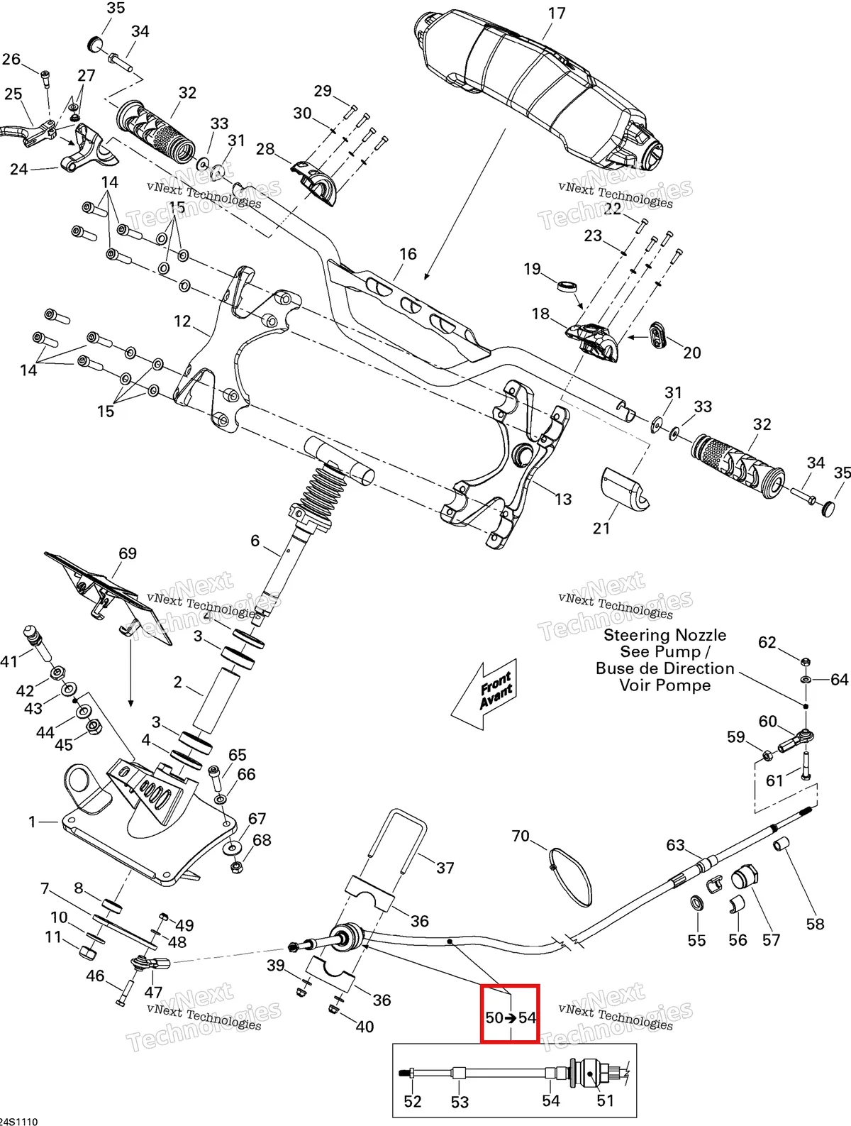 Деталь 277001580 на схеме узла 2011 Sea-Doo RXP-X 255 & RS Steering