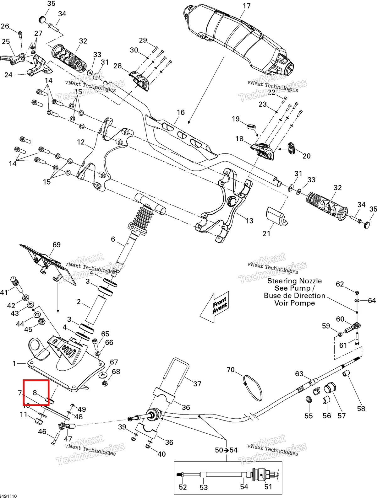 Деталь 277001584 на схеме узла 2011 Sea-Doo RXP-X 255 & RS Steering