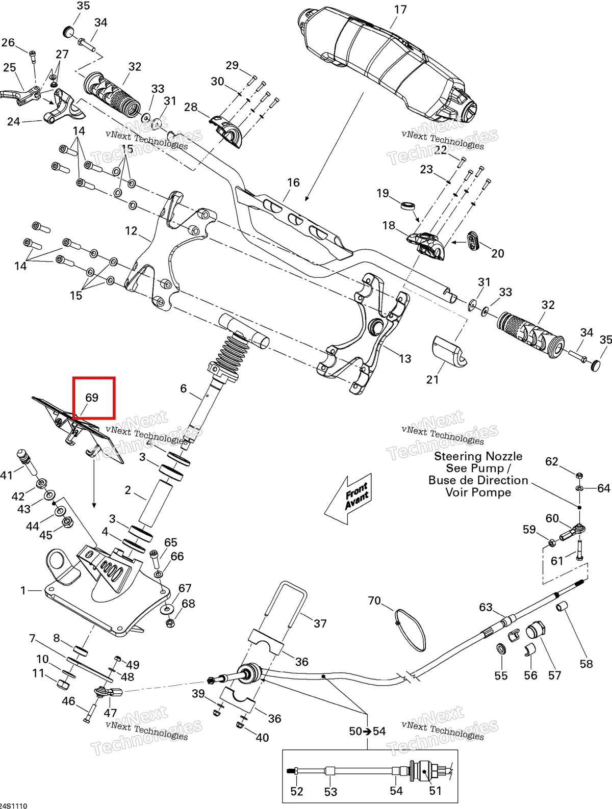 Деталь 277001623 на схеме узла 2011 Sea-Doo RXP-X 255 & RS Steering