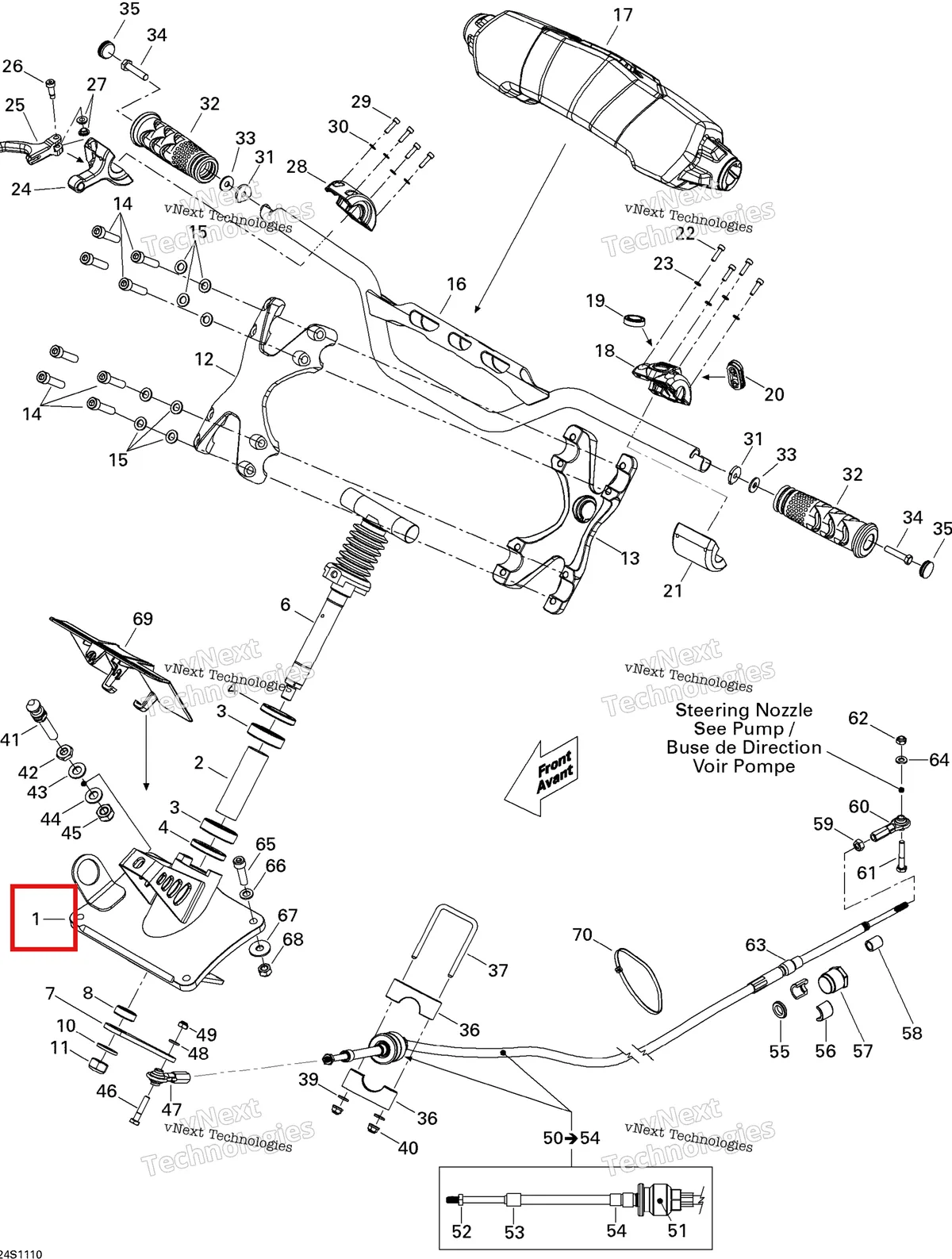 Деталь 277001632 на схеме узла 2011 Sea-Doo RXP-X 255 & RS Steering