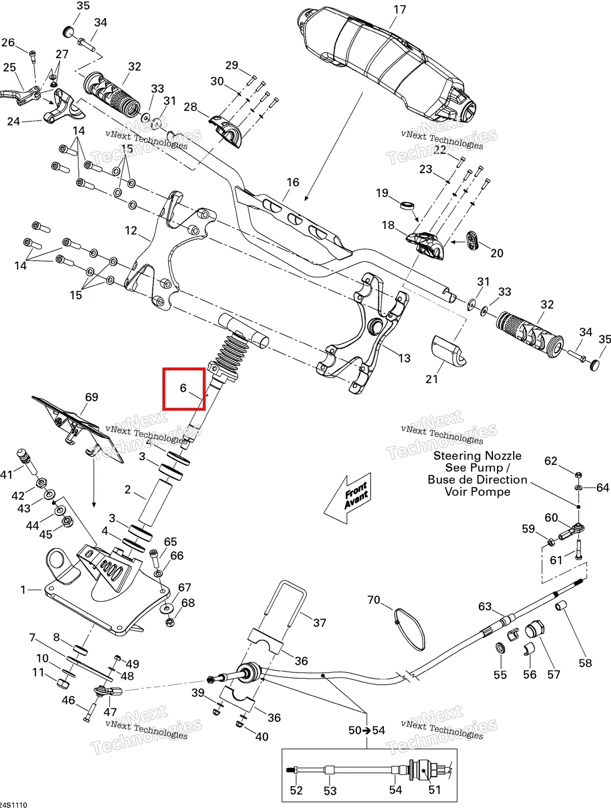 Деталь 277001636 на схеме узла 2011 Sea-Doo RXP-X 255 & RS Steering