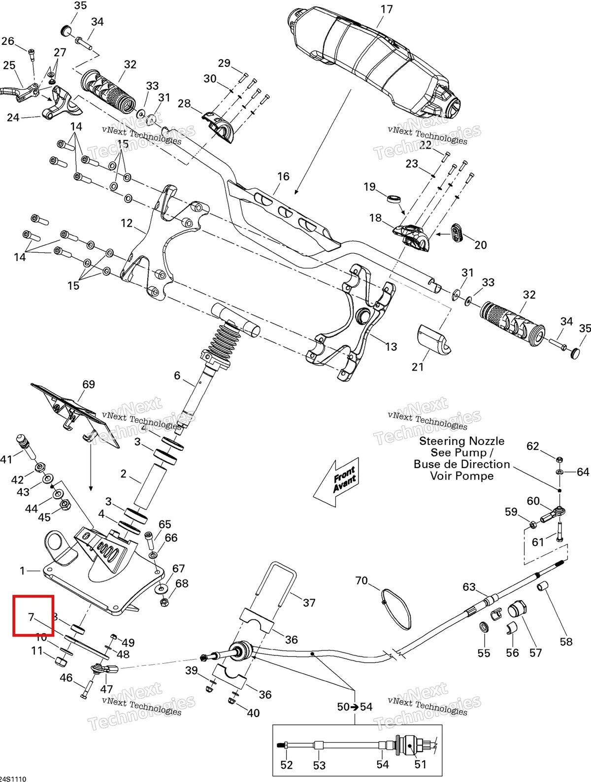 Деталь 277001639 на схеме узла 2011 Sea-Doo RXP-X 255 & RS Steering