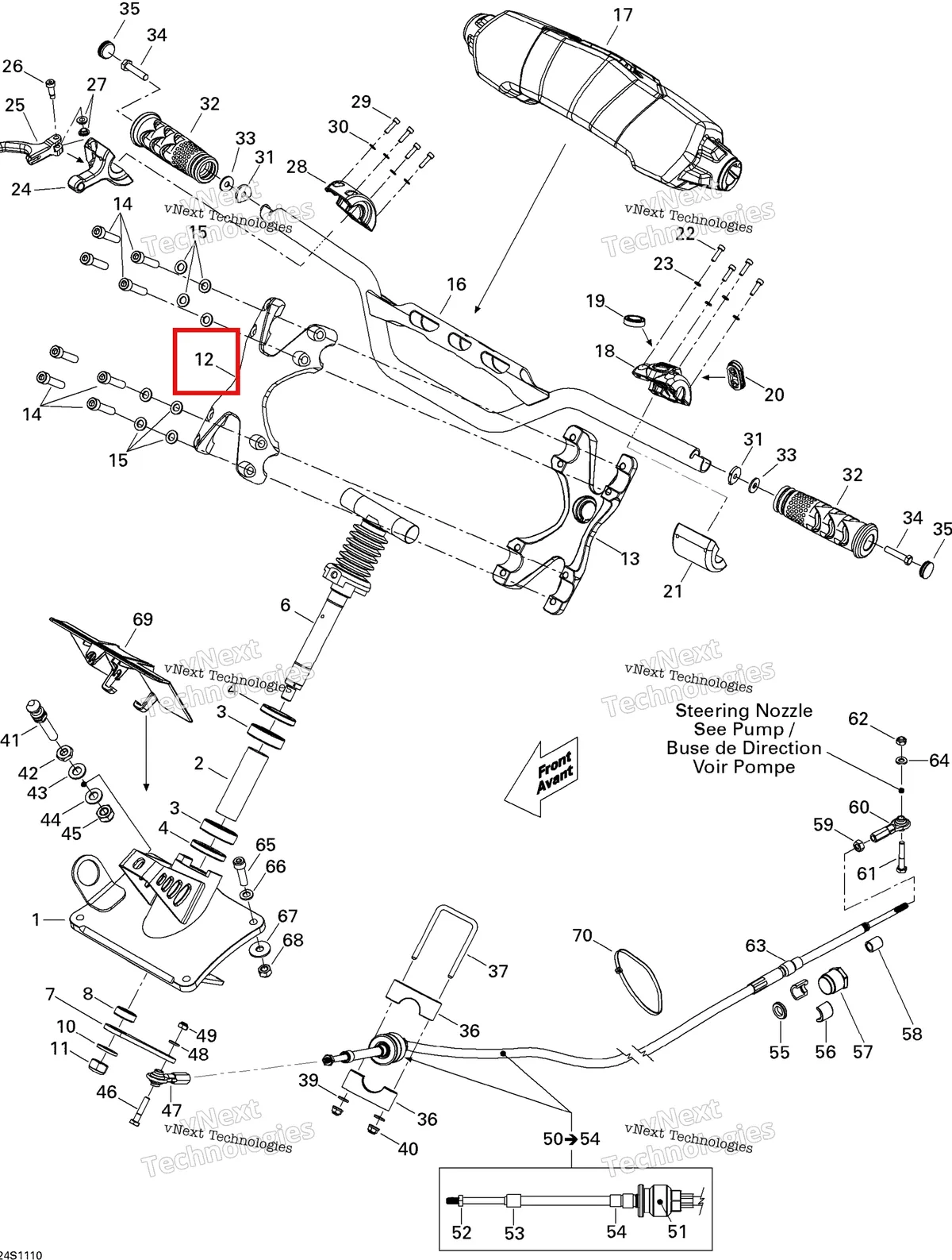 Деталь 277001640 на схеме узла 2011 Sea-Doo RXP-X 255 & RS Steering