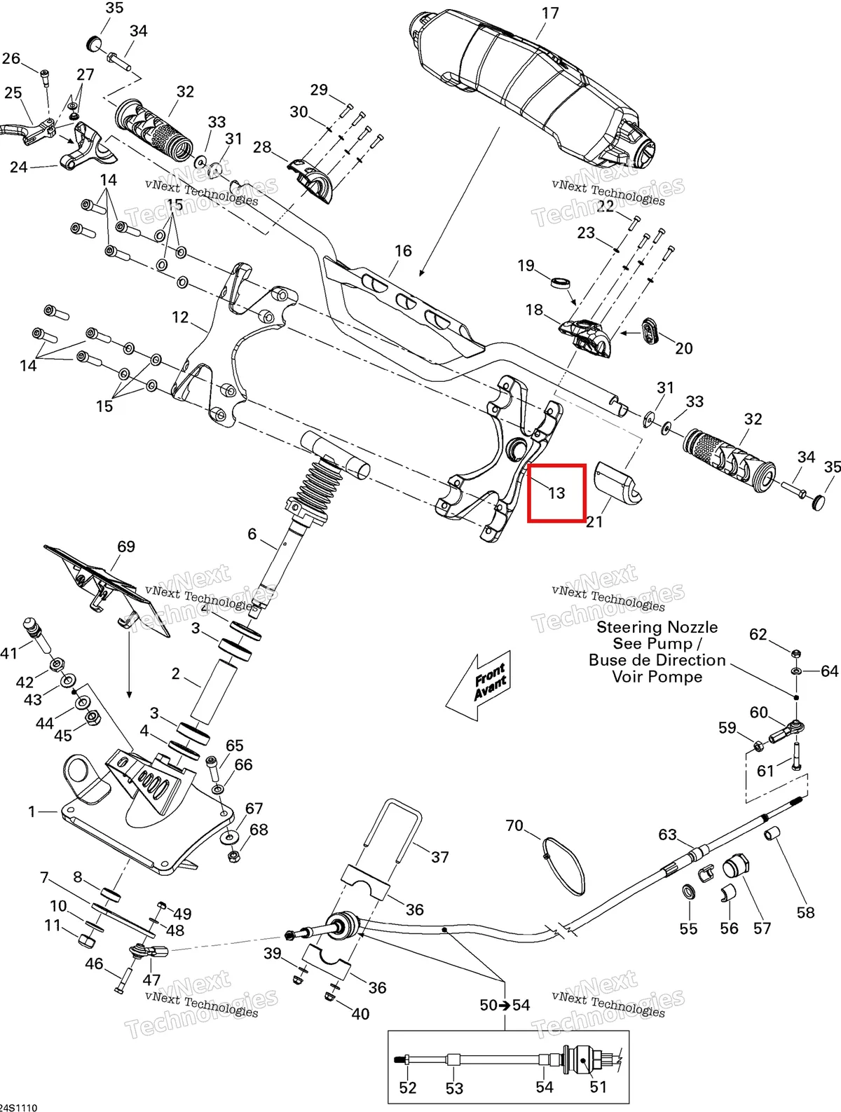 Деталь 277001641 на схеме узла 2011 Sea-Doo RXP-X 255 & RS Steering
