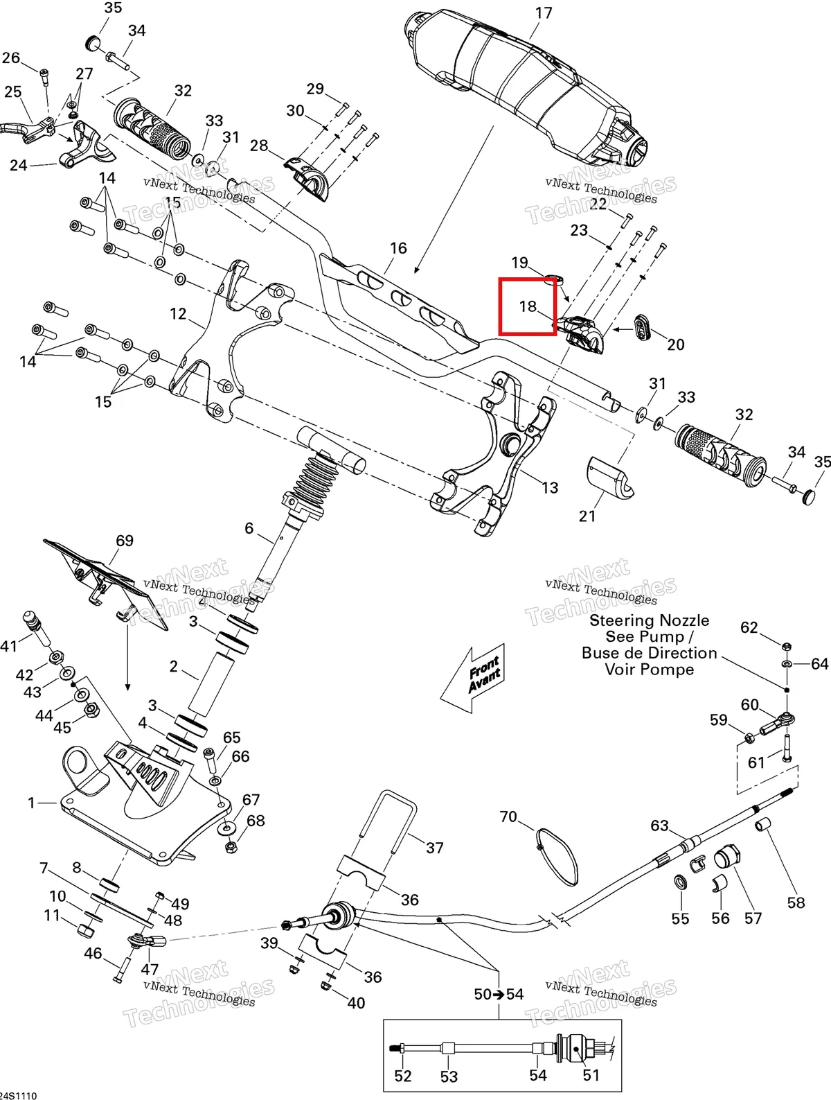 Деталь 277001643 на схеме узла 2011 Sea-Doo RXP-X 255 & RS Steering