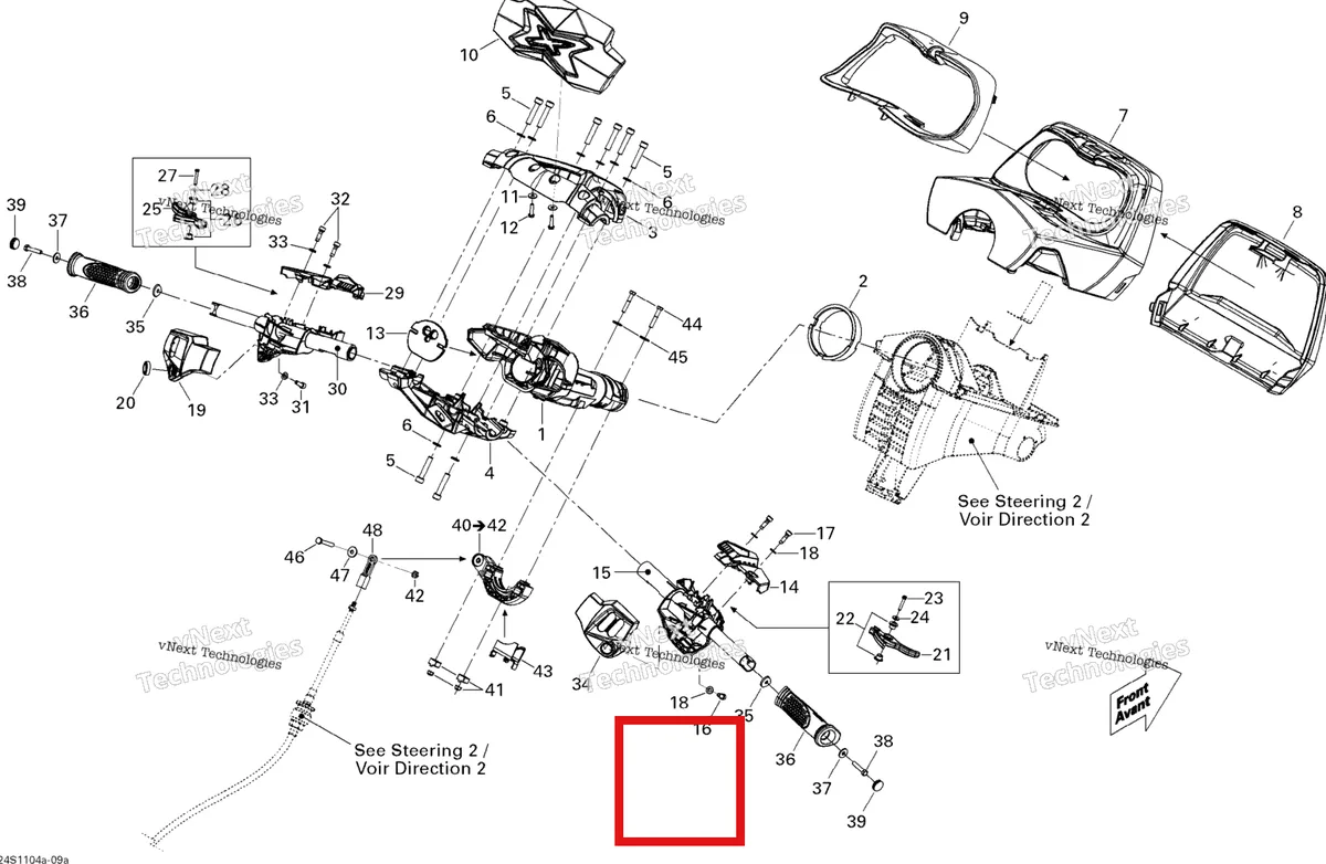 Деталь 277001687 на схеме узла 2011 Sea-Doo RXT aS X & aS XRS 260 Steering 1