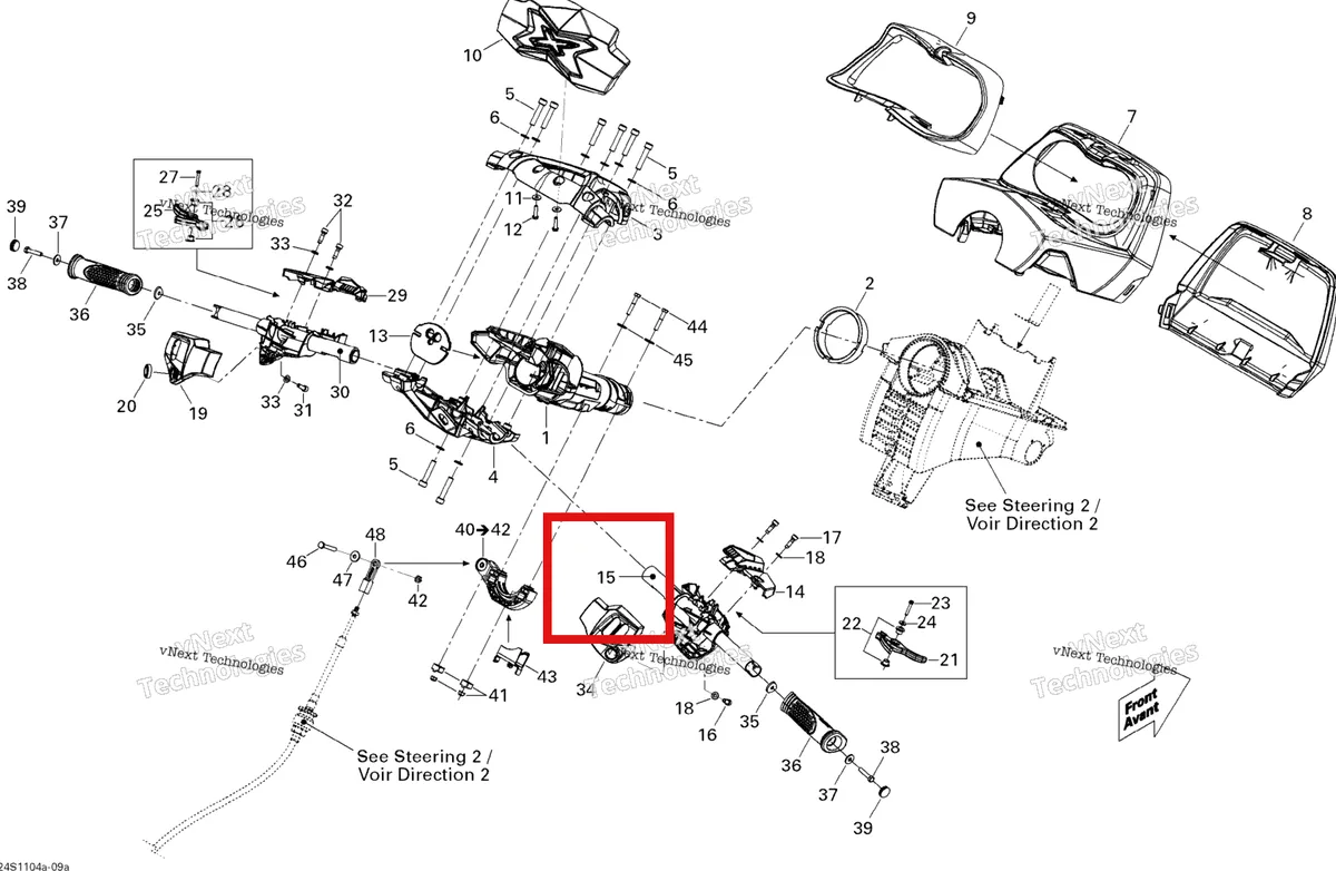 Деталь 277001689 на схеме узла 2011 Sea-Doo RXT-X 260 & RS Steering 1