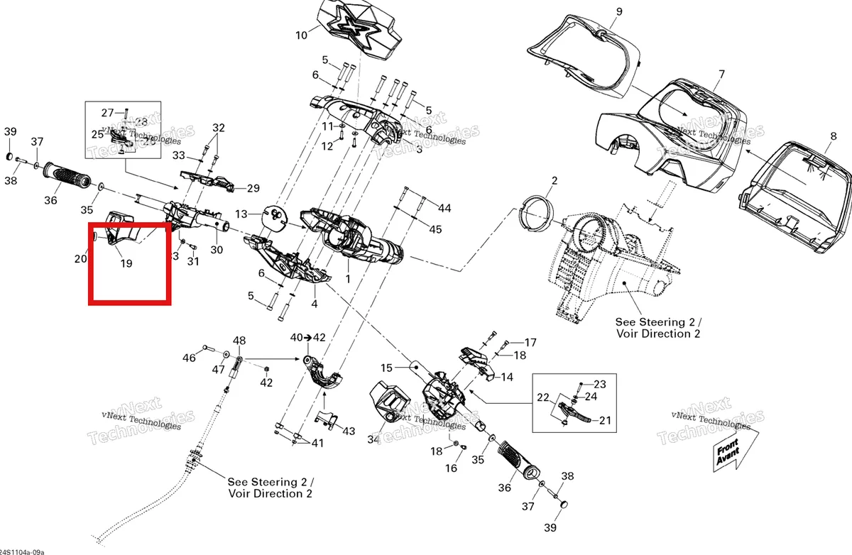 Деталь 277001715 на схеме узла 2011 Sea-Doo RXT-X 260 & RS Steering 1