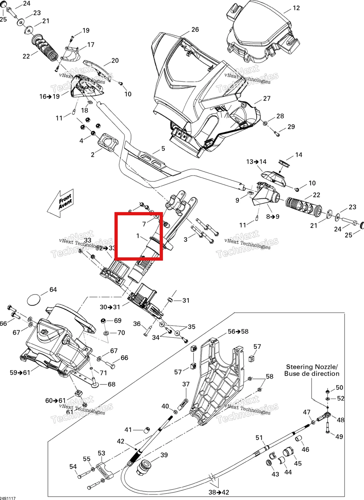 Деталь 277001730 на схеме узла 2011 Sea-Doo GTS Pro 130 Steering