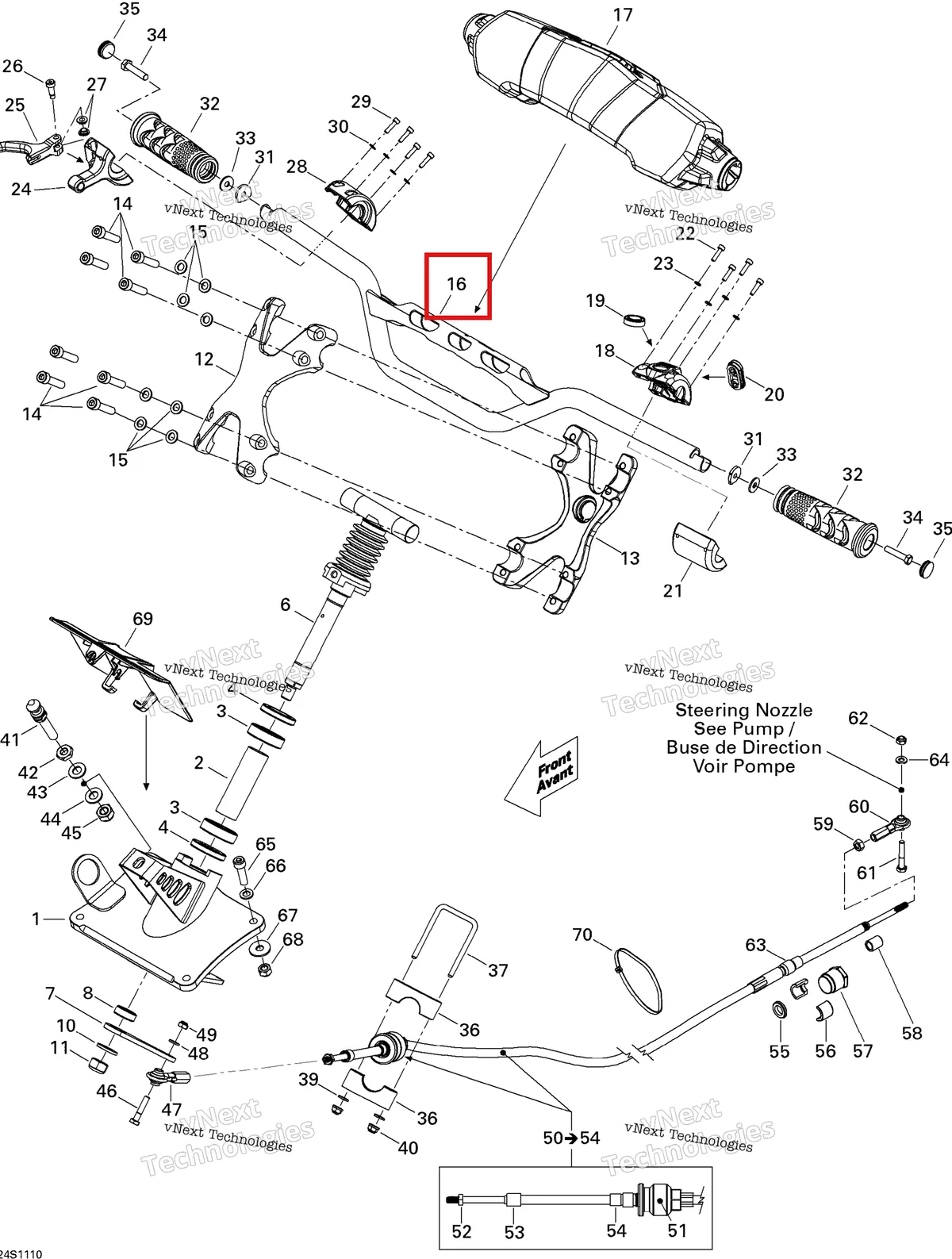 Деталь 277001742 на схеме узла 2011 Sea-Doo RXP-X 255 & RS Steering