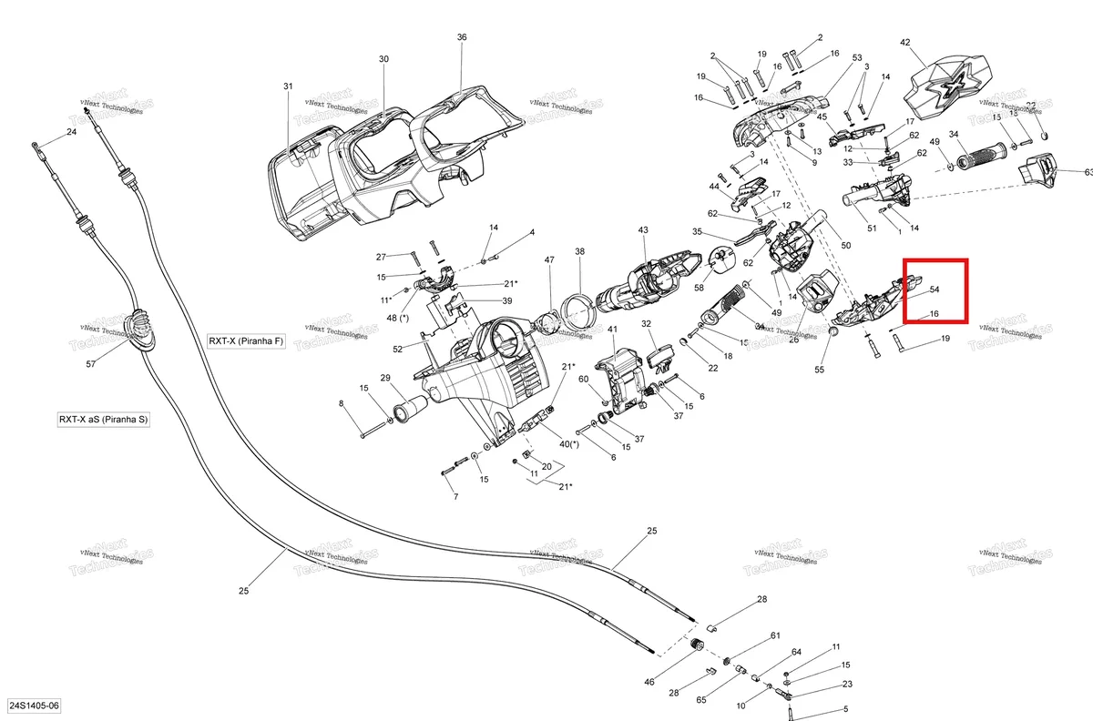 Деталь 277001910 на схеме узла 2014 Sea-Doo RXT-X 260 & RS Steering