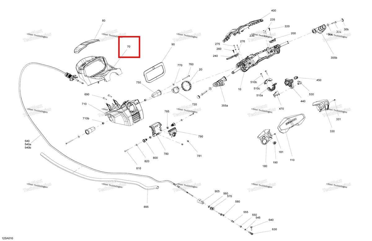 Деталь 277001980 (Приборная панель опора Sea-Doo GTX 300 (2020) (277001980)) на схеме узла 2021 Sea-Doo GTX 170 Mechanic - Steering