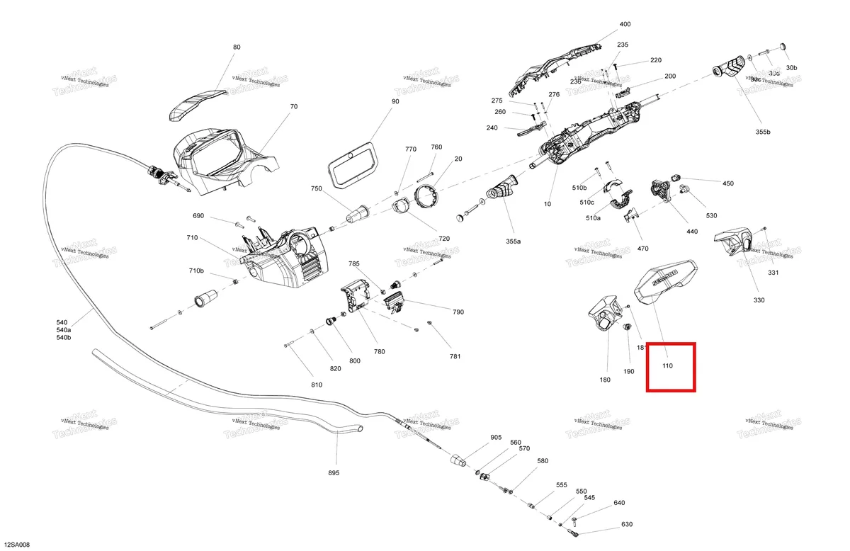 Деталь 277001988 на схеме узла 2021 Sea-Doo GTX 300 Mechanic - Steering