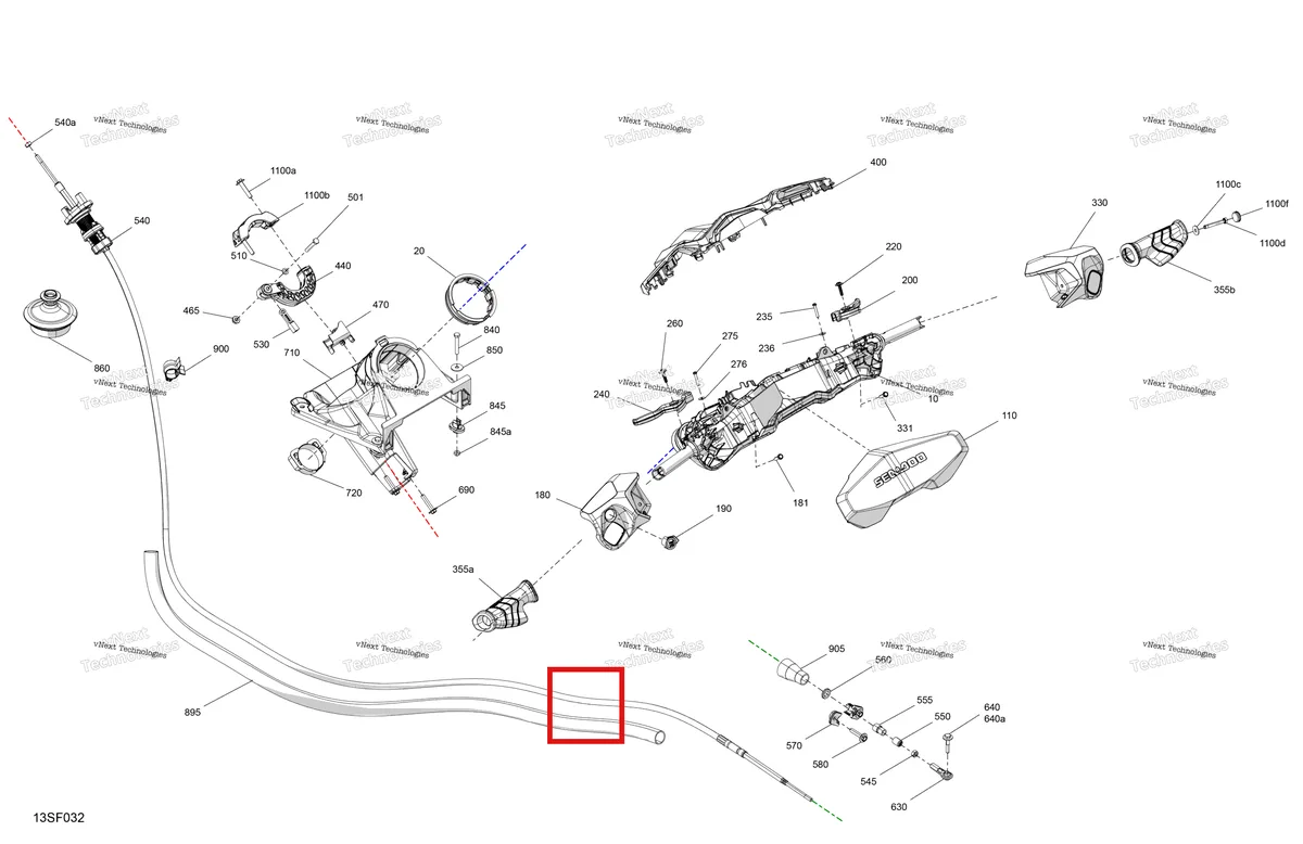 Деталь 277002168 (Рулевая колонка опора Sea-Doo GTR 300 X (2026) (277002168)) на схеме узла 2026 Sea-Doo GTI - 130 - STD - 38TB - Bright White Mechanic - Steering