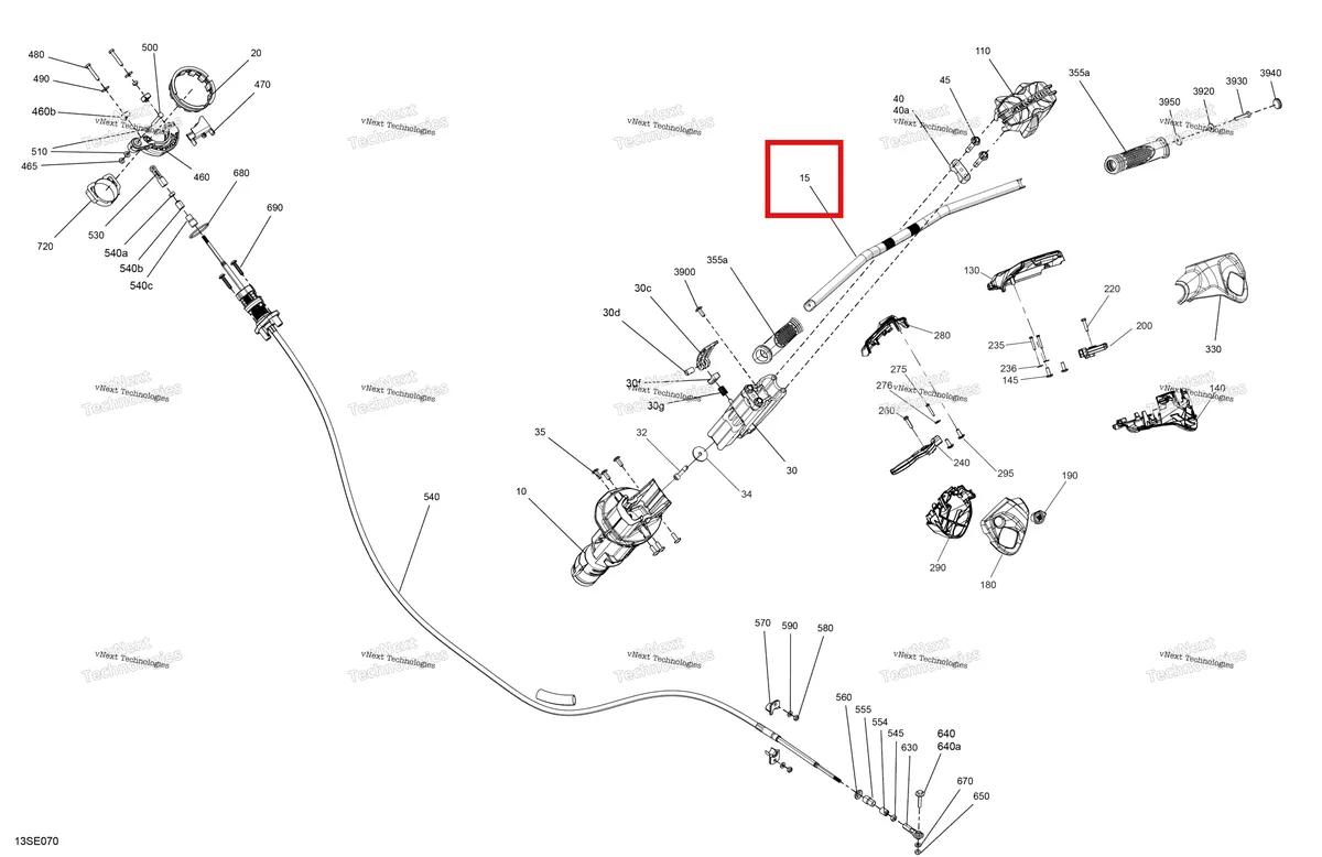 Деталь 277002204 на схеме узла 2025 Sea-Doo SPARK - TRIXX - 1UP - 67SC - Northern Lichen - Audio Mechanic - Steering