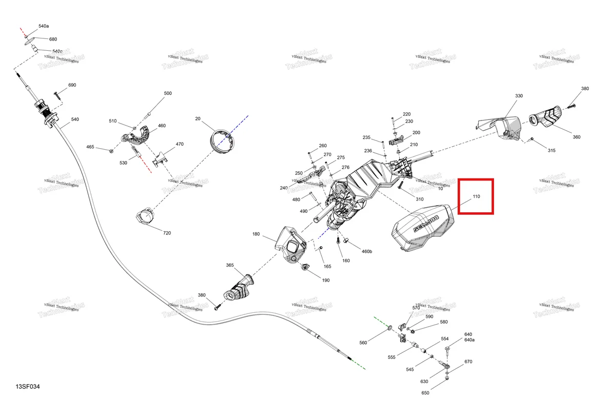 Схема применяемости: Bright белый руль облицовка Sea-Doo Spark 900 ACE Base (2026) (277002258)