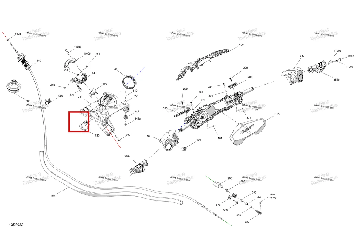 Схема применяемости: Steering трос включает 540 to 540 b Sea-Doo RXP 325 X (2026) (277002450)