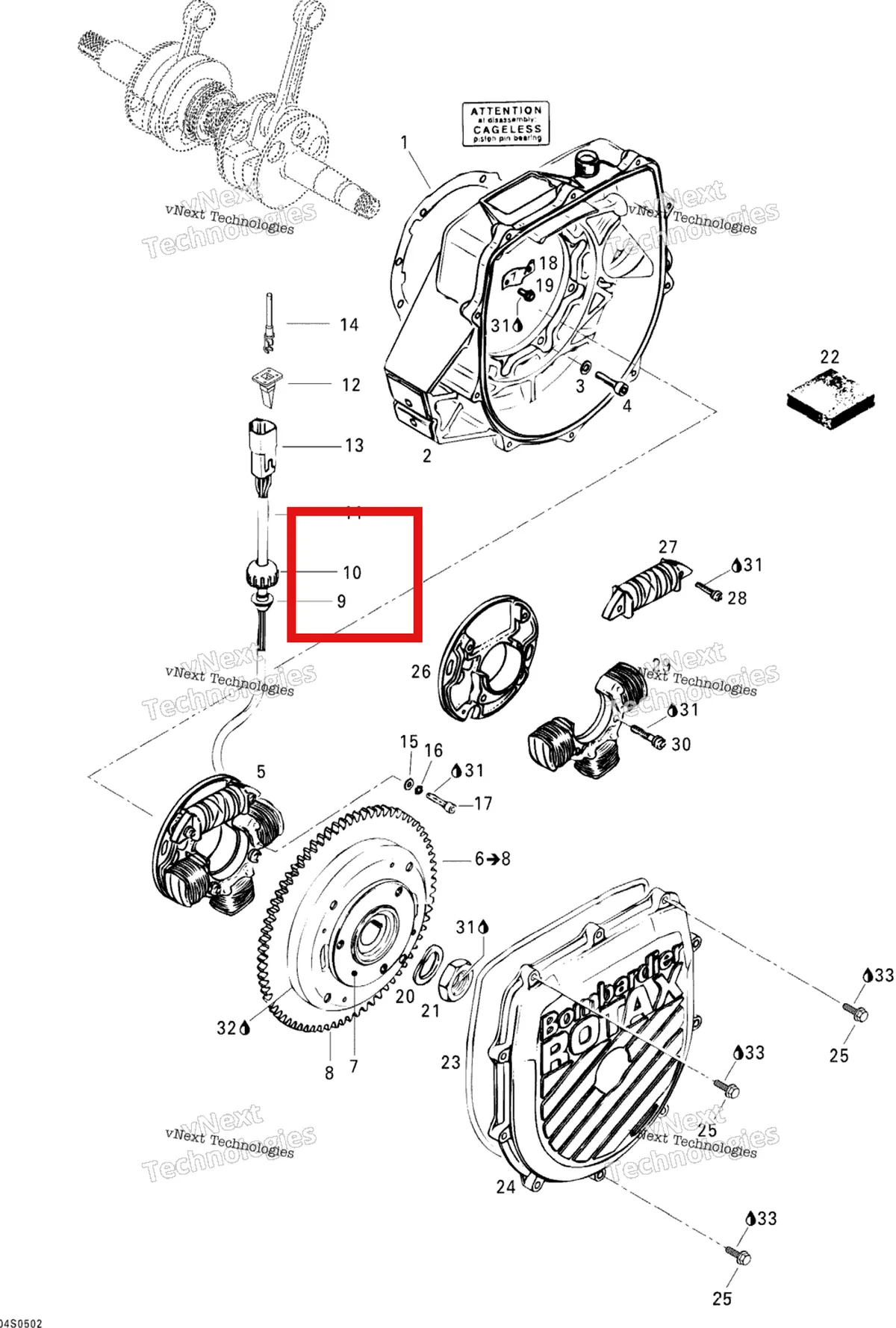 Деталь 278000100 на схеме узла 2005 Sea-Doo GTI Magneto
