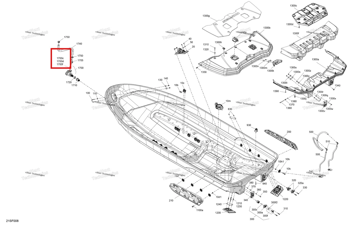 Деталь 278000217 (Деталь Male Housing, 2 Circuits) на схеме узла 2026 Sea-Doo FISH PRO TROPHY - 170 - 19TB - Flint Grey - Audio Body - Hull