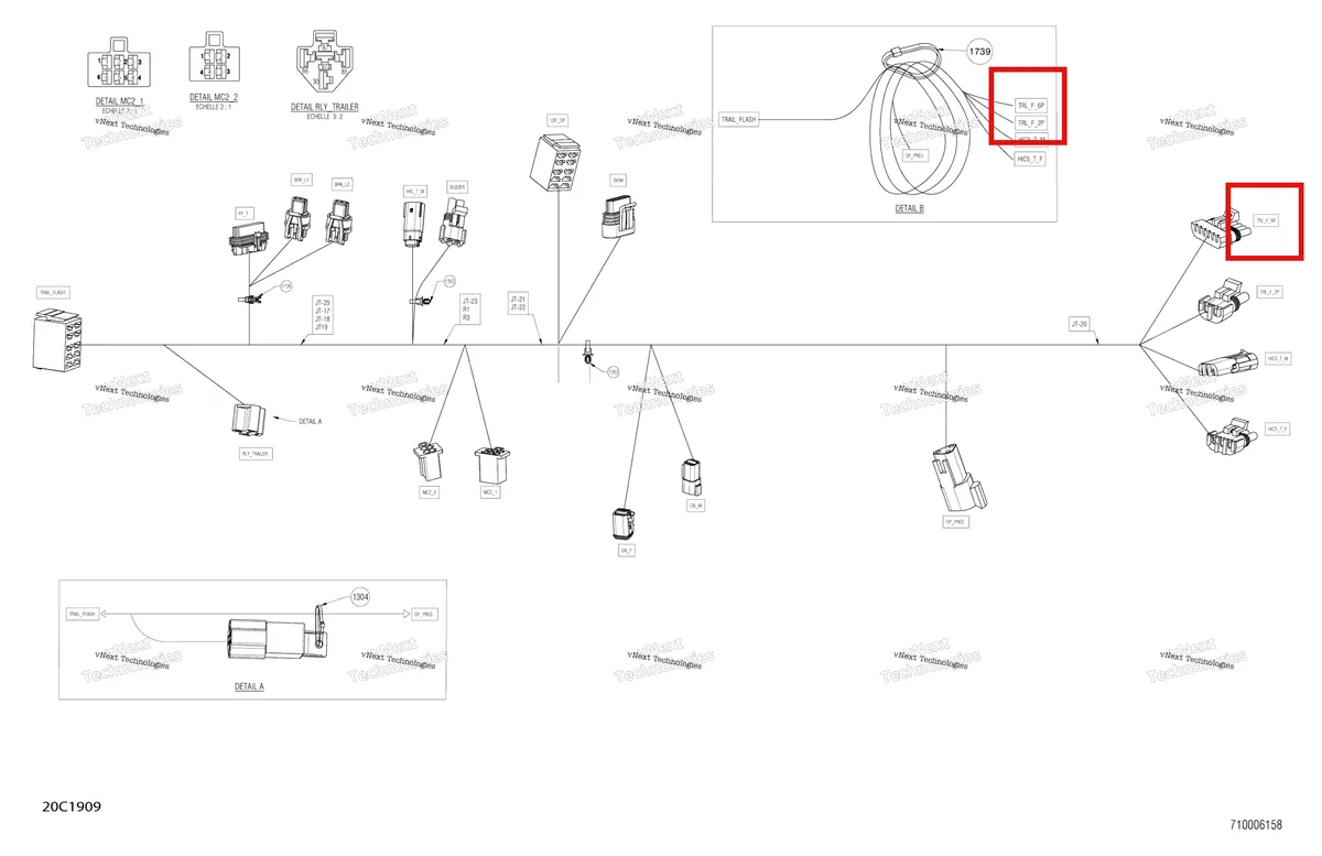 Деталь 278000221 на схеме узла 2019 Can-Am TRAXTER HD5 - T1B SERIES Electrical - Harness - 710006158