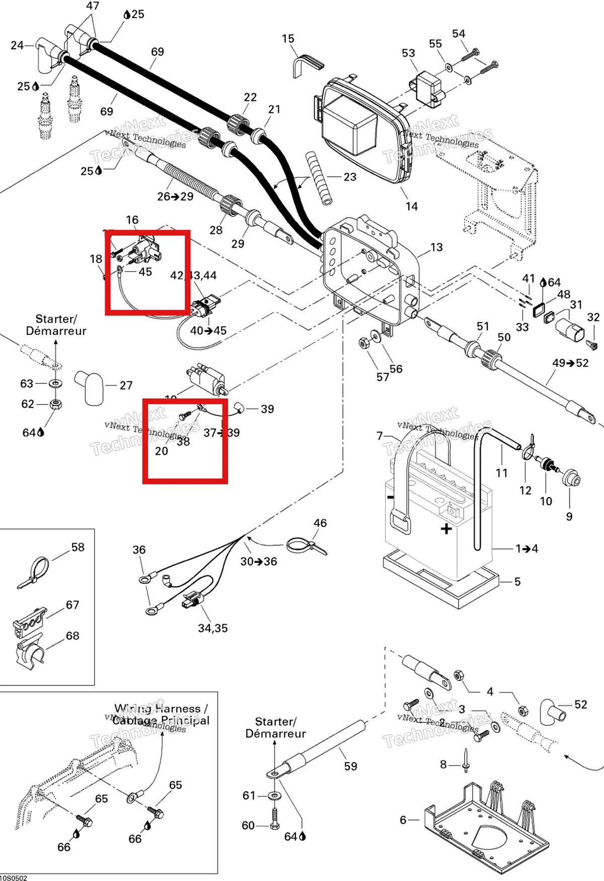 Деталь 278000300 на схеме узла 2005 Sea-Doo GTI Rear Electrical Box