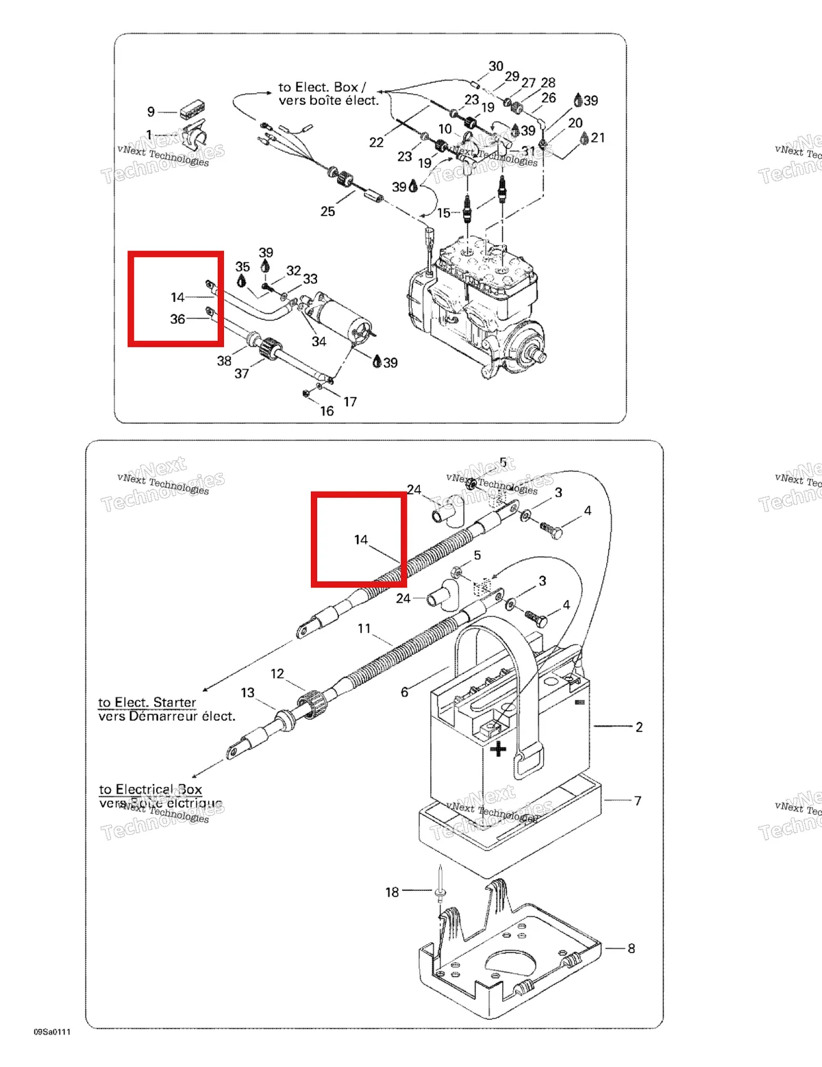 Деталь 278000681 на схеме узла 2001 Sea-Doo GTS, 5551 Electrical System