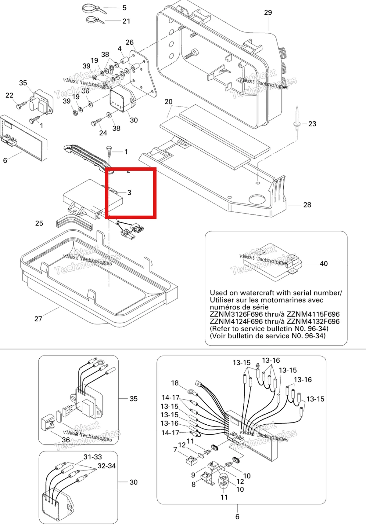Деталь 278000858 на схеме узла 1996 Sea-Doo GSX, 5620 Electrical System