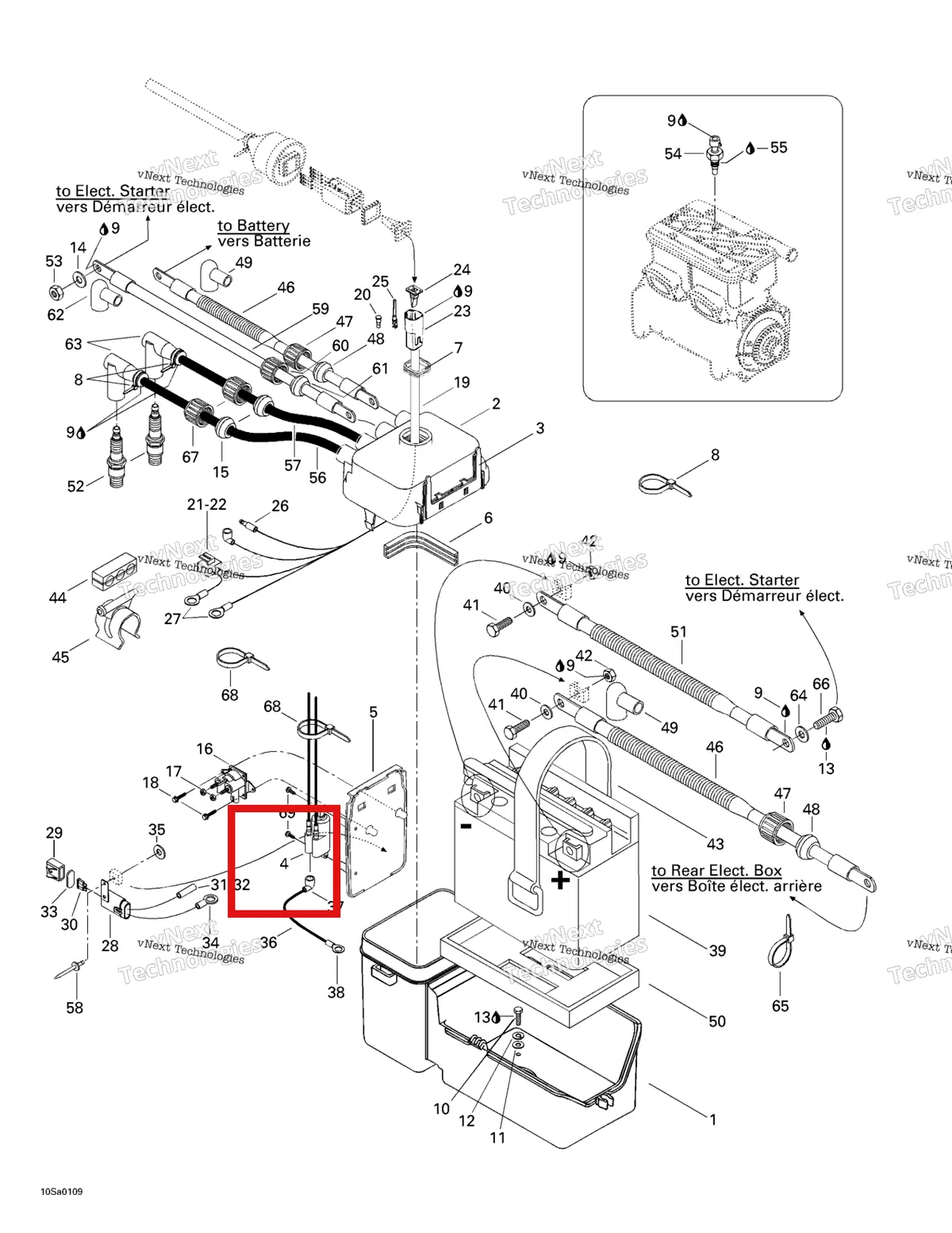 Деталь 278001130 на схеме узла 2001 Sea-Doo GS, 5518/5519 Rear Electrical Box