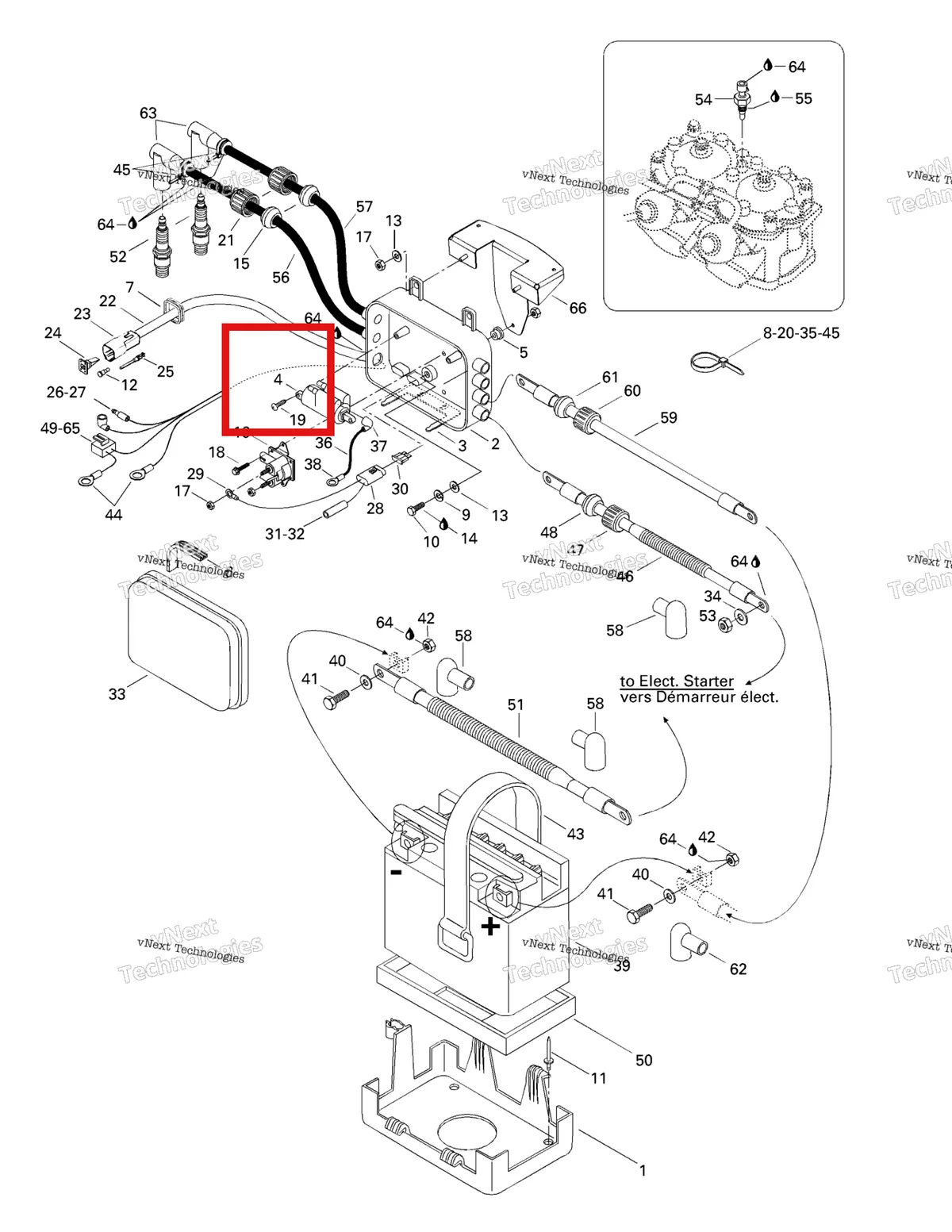 Деталь 278001188 на схеме узла 1998 Sea-Doo GSX Limited 5625 Rear Electrical Box