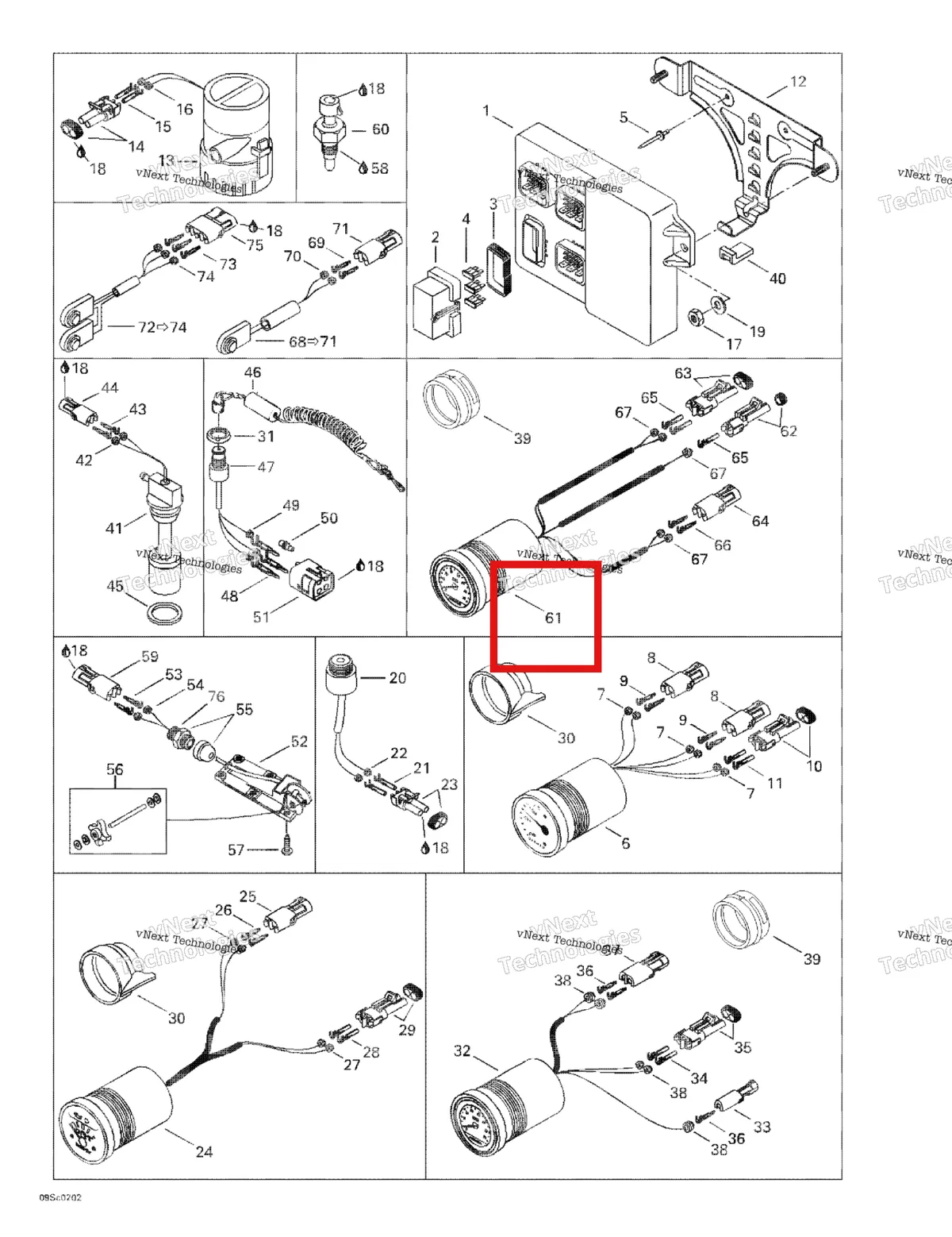 Деталь 278001381 на схеме узла 2002 Sea-Doo XP, 5577/5578 Electronic Module And Electrical Accessories
