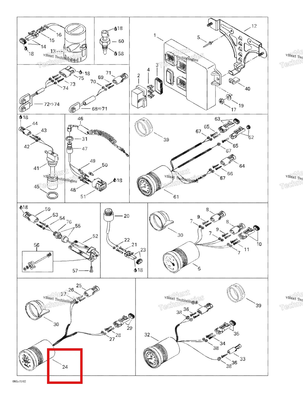 Деталь 278001389 на схеме узла 2002 Sea-Doo XP, 5577/5578 Electronic Module And Electrical Accessories