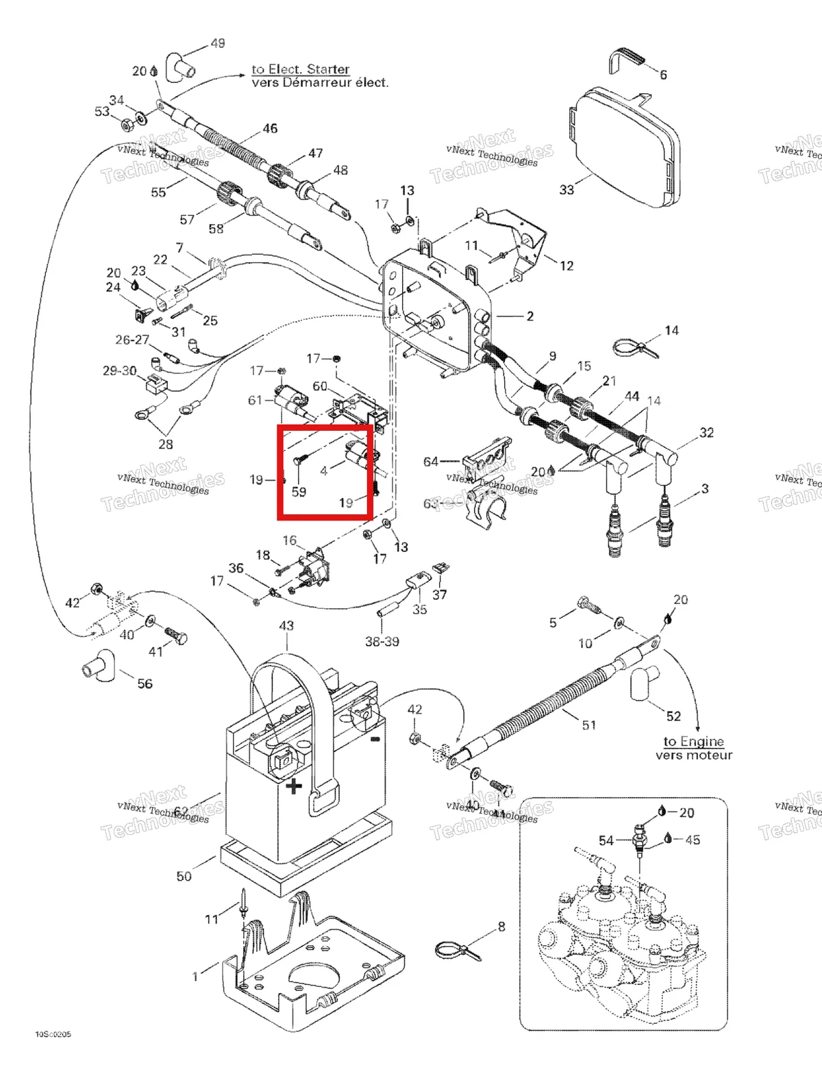 Деталь 278001416 на схеме узла 2002 Sea-Doo GTX, 5587/5588 Rear Electrical Box