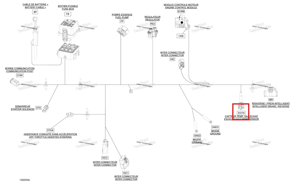 Деталь 278001484 на схеме узла Electrical Harness Main 278003704
