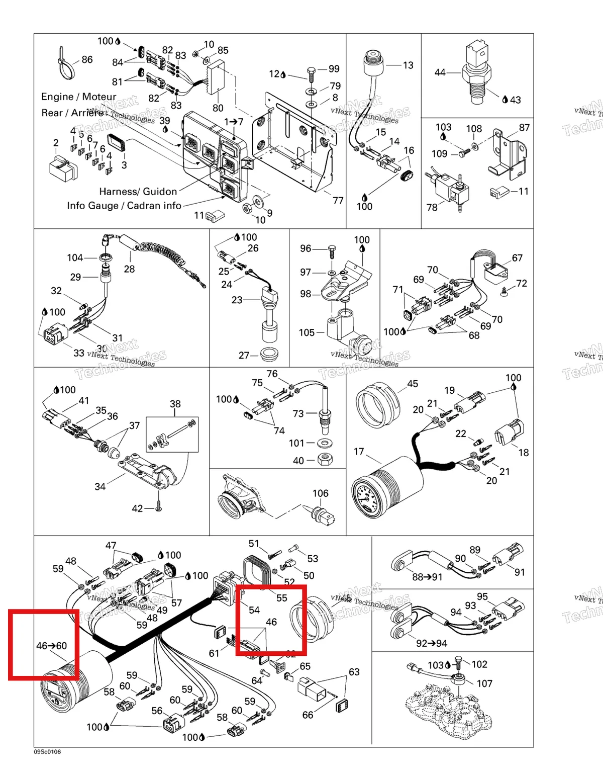 Деталь 278001559 на схеме узла 2001 Sea-Doo GTX DI, 5528/5529/5540/5541 Electronic Module And Electrical Accessories