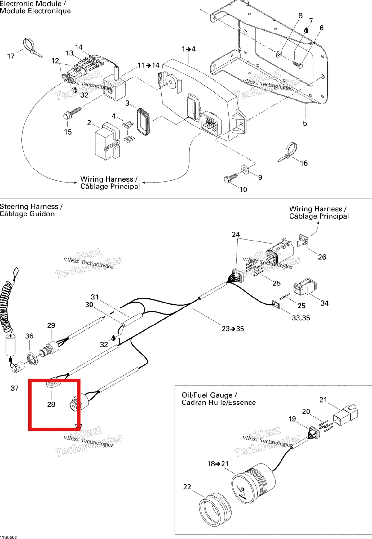 Деталь 278001587 на схеме узла 2005 Sea-Doo GTI Electrical Accessories