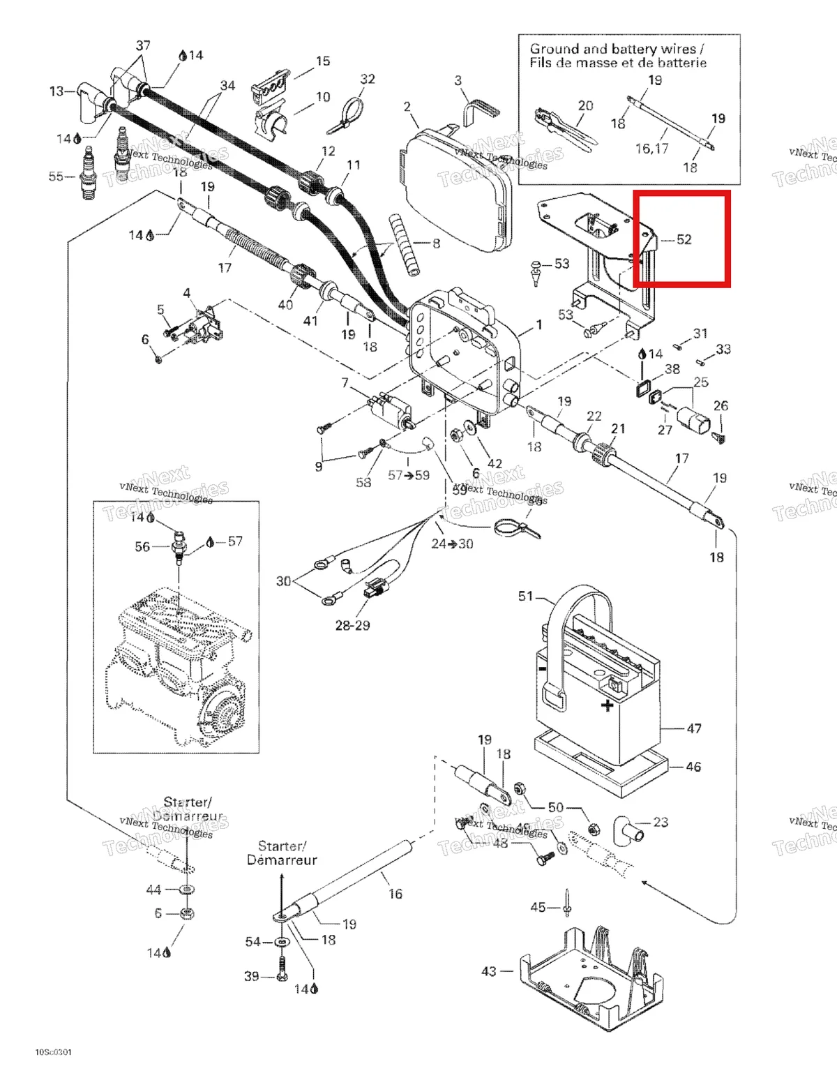Деталь 278001615 на схеме узла 2003 Sea-Doo GTI LE Rear Electrical Box