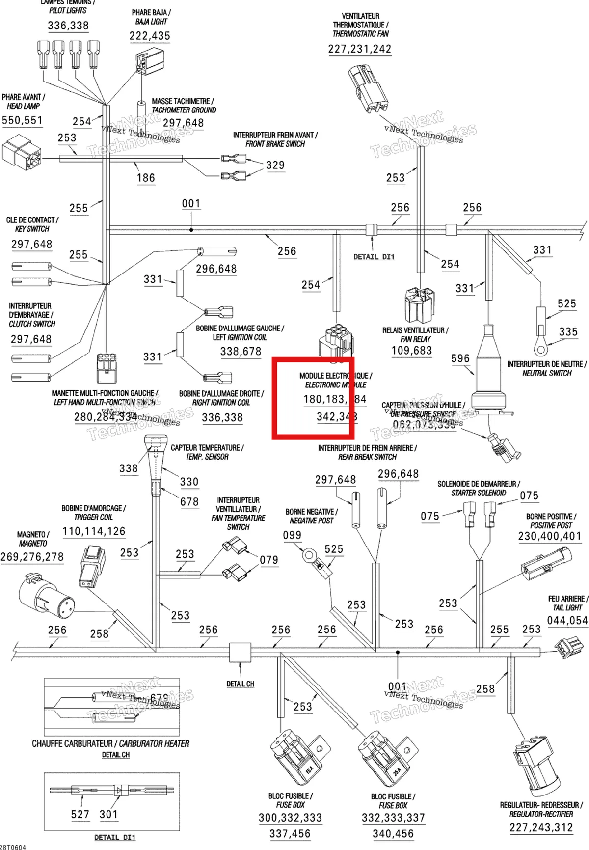 Деталь 278001638 на схеме узла 2006 Can-Am DS 650 X Main Harness