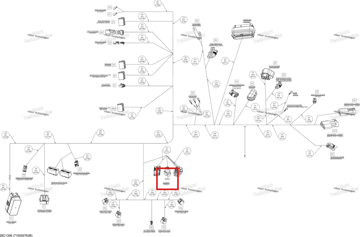 Деталь 278001742 на схеме узла STD, XT, LSV Main Harness