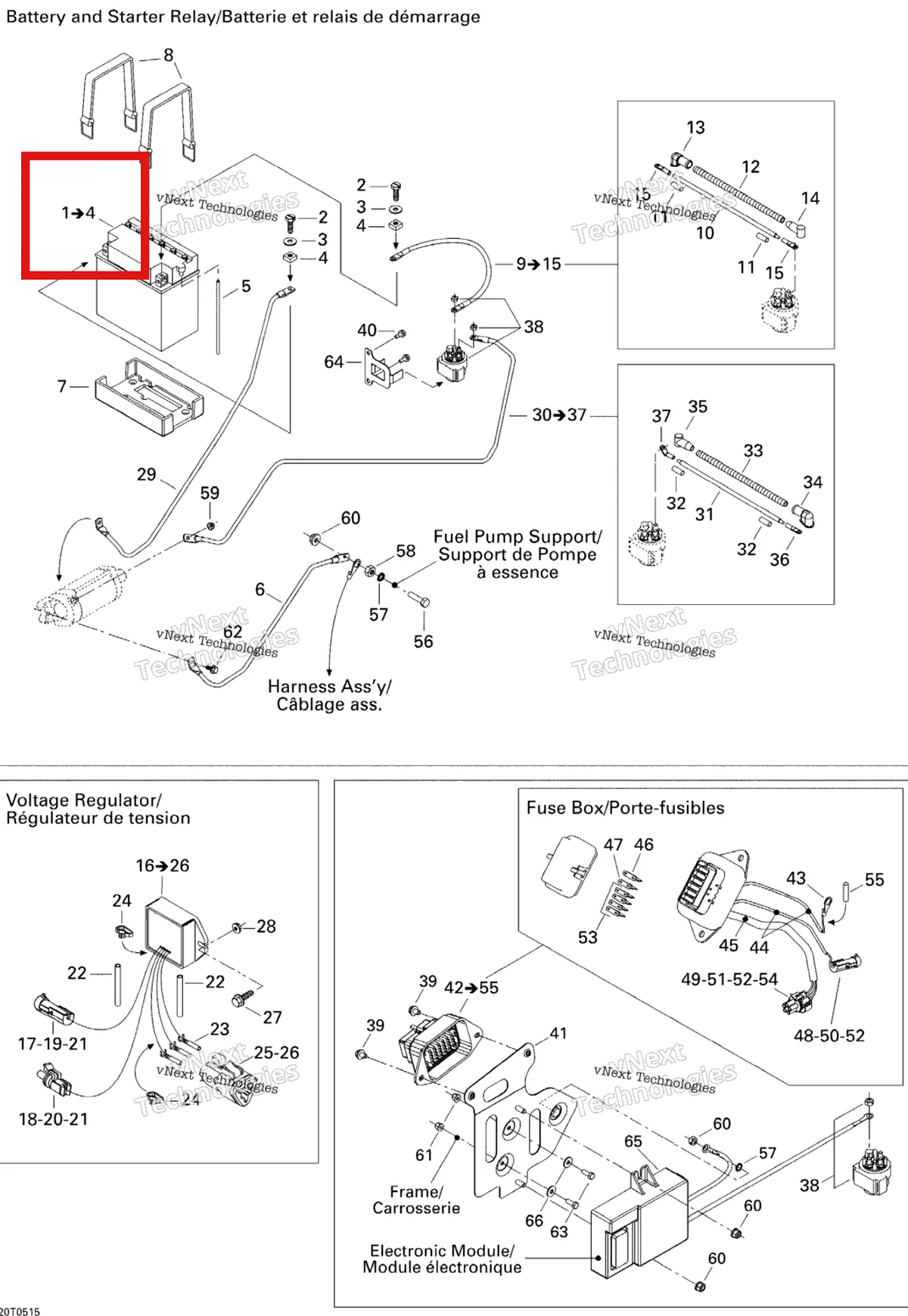 Деталь 278001756 на схеме узла 2005 Can-Am Traxter Max CVT 650 Electrical System