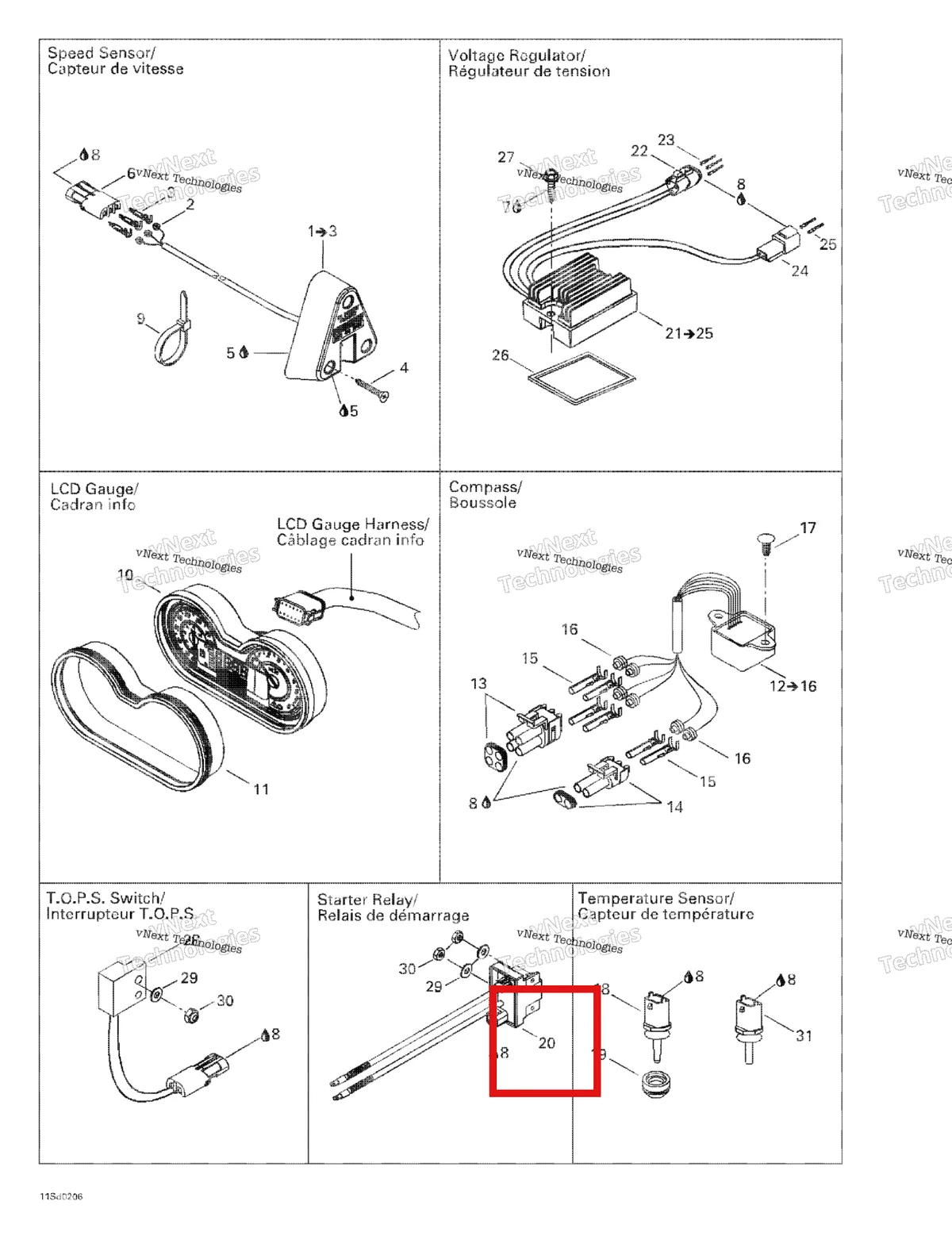 Деталь 278001767 на схеме узла 2002 Sea-Doo GTX 4-TEC, 5573/5574/5593/5594 Electrical Accessories