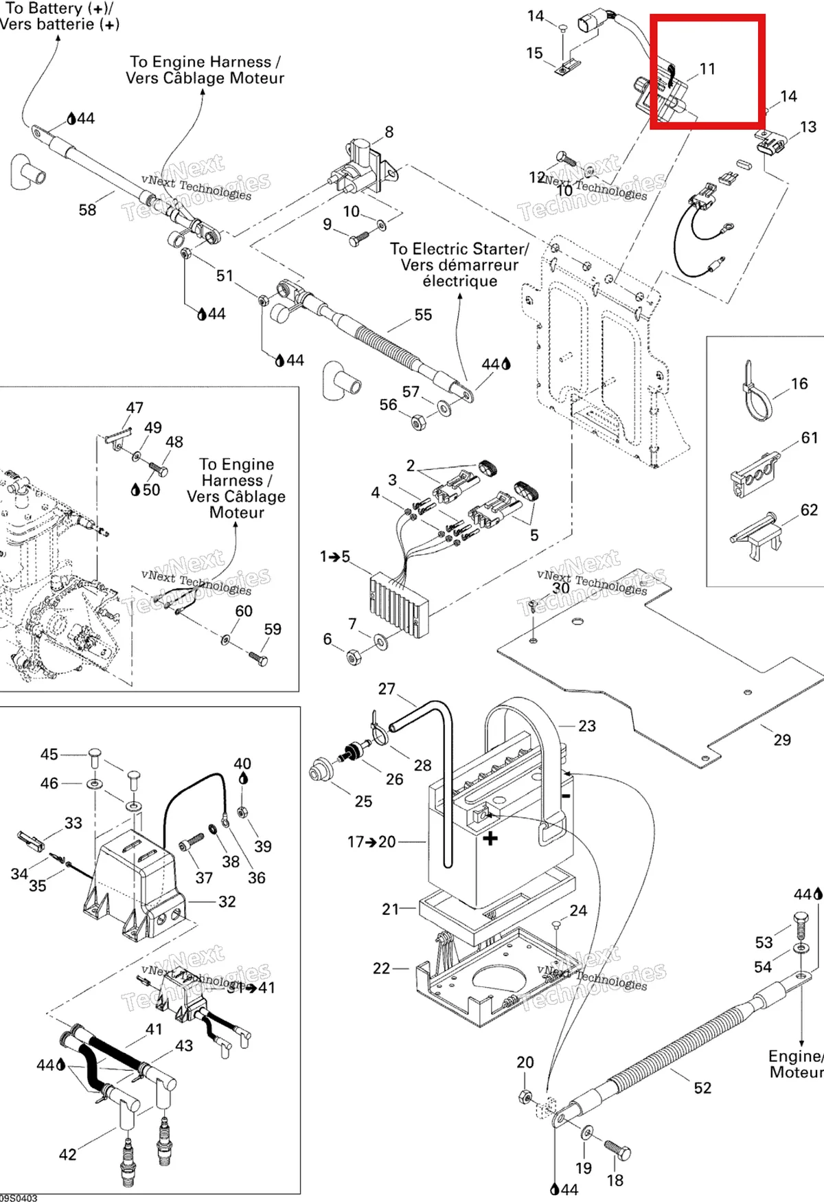 Деталь 278001783 на схеме узла 2004 Sea-Doo GTI LE RFI Electrical System