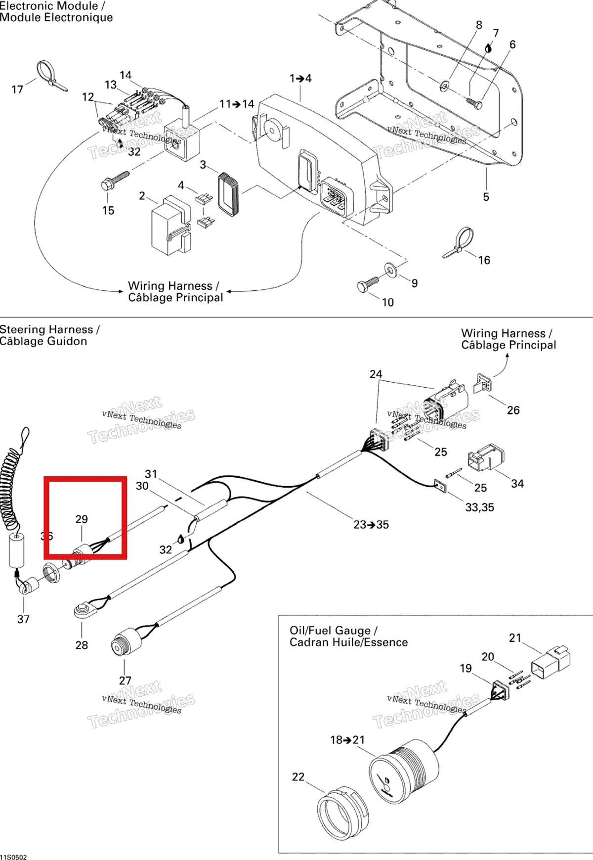 Деталь 278001790 на схеме узла 2005 Sea-Doo GTI Electrical Accessories