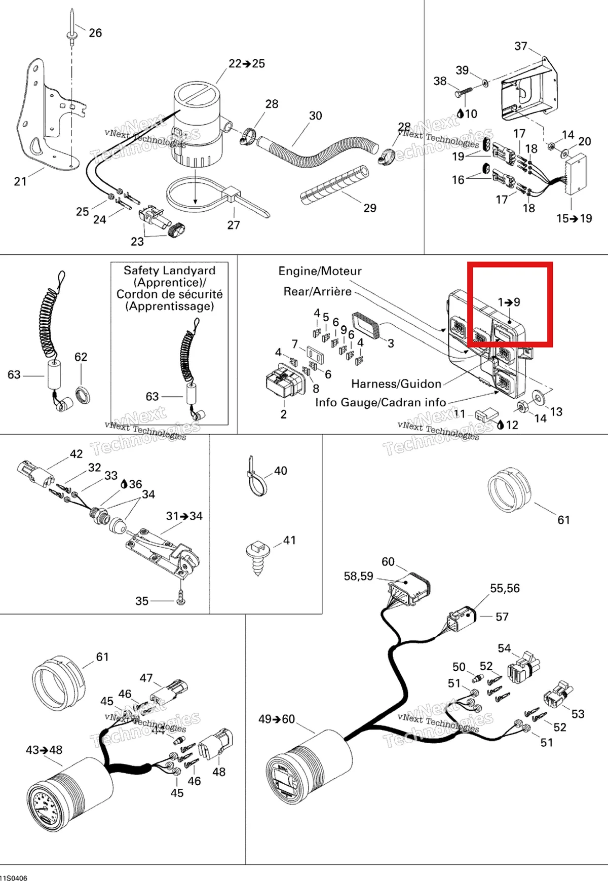Деталь 278001895 на схеме узла 2004 Sea-Doo XP DI Electrical Accessories