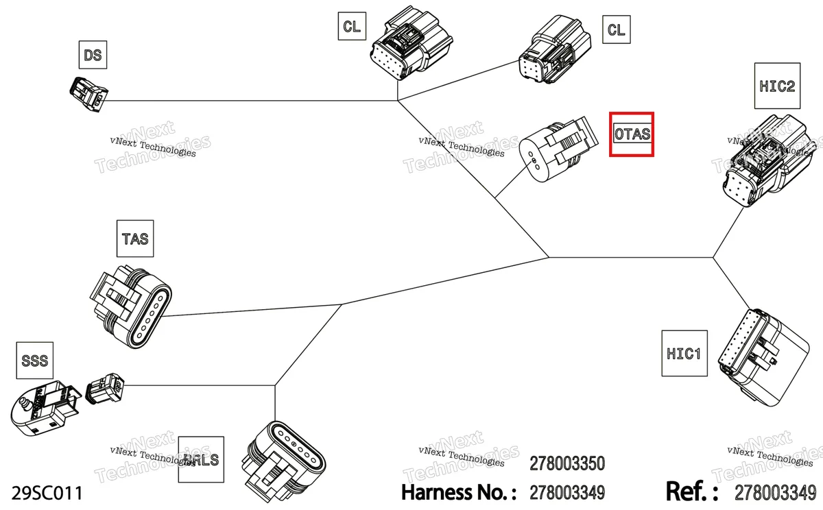 Деталь 278002064 на схеме узла 2023 Sea-Doo SPARK 60, 2022 Electric - Steering Wiring Harness - 278003349
