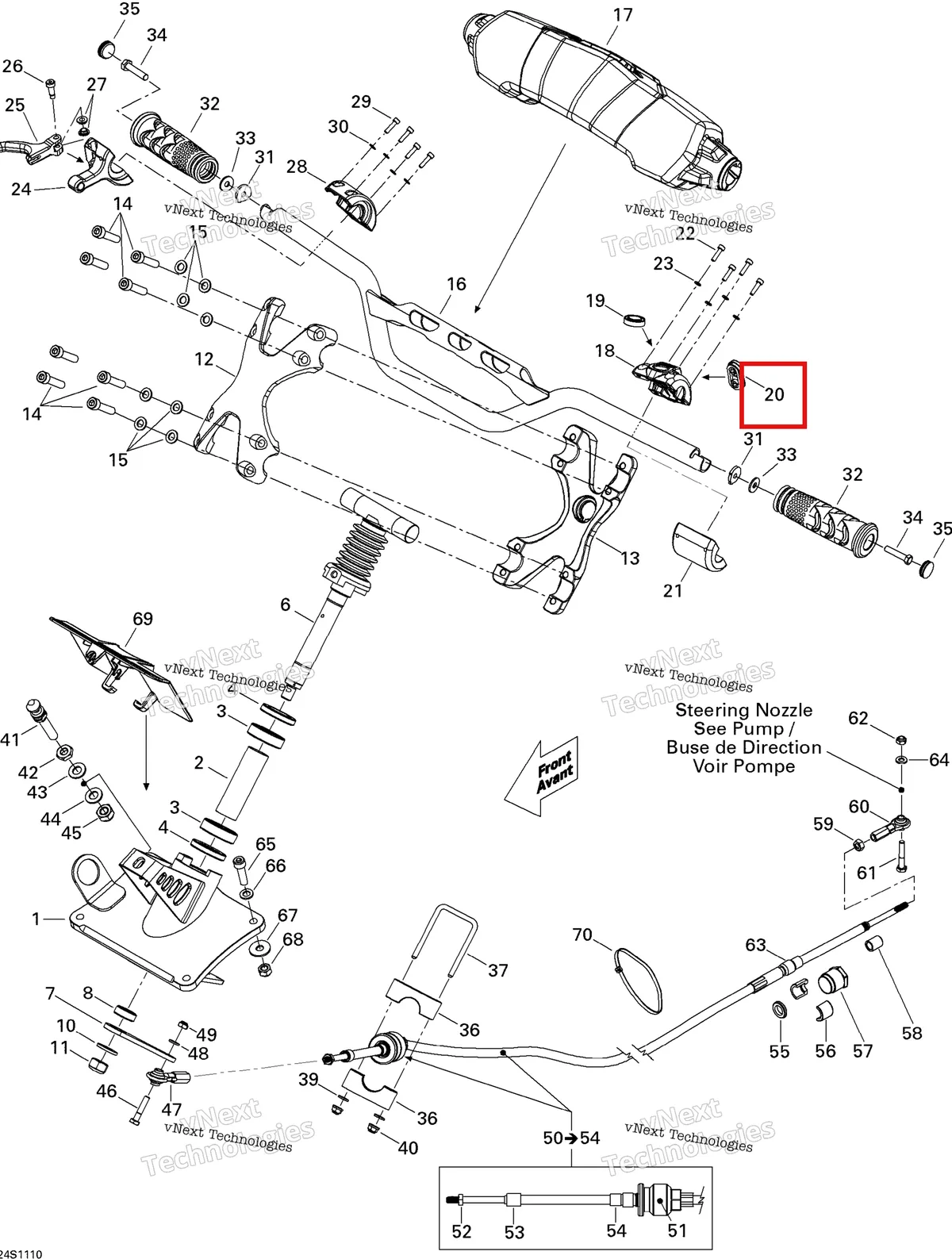 Деталь 278002066 на схеме узла 2011 Sea-Doo RXP-X 255 & RS Steering