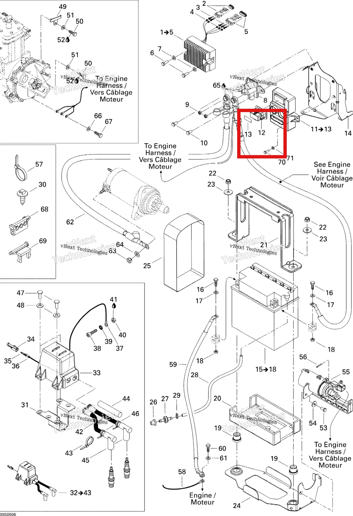 Деталь 278002102 на схеме узла 2005 Sea-Doo 3D RFI Electrical System