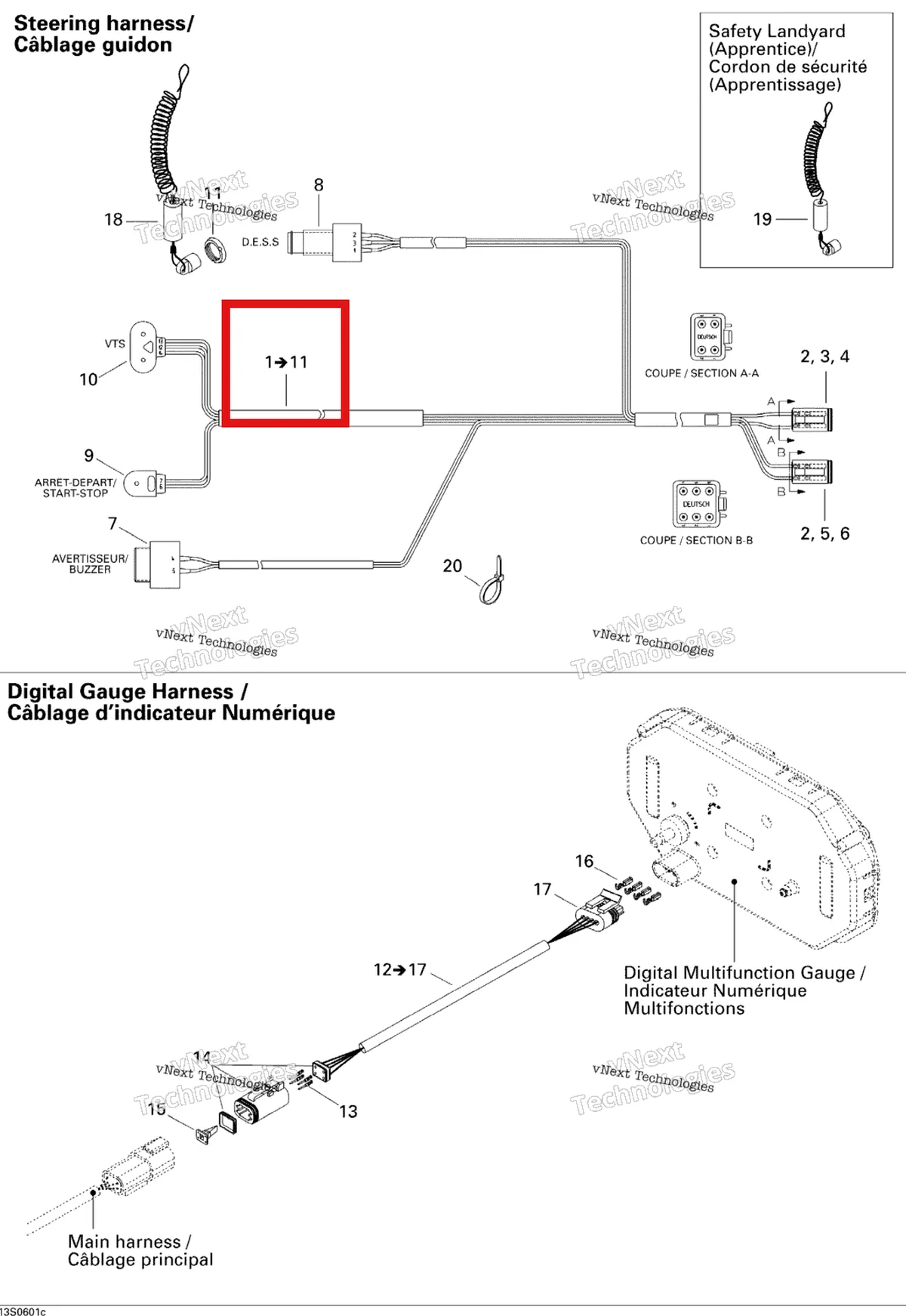Деталь 278002110 на схеме узла 2006 Sea-Doo RXP Electrical Harness 3