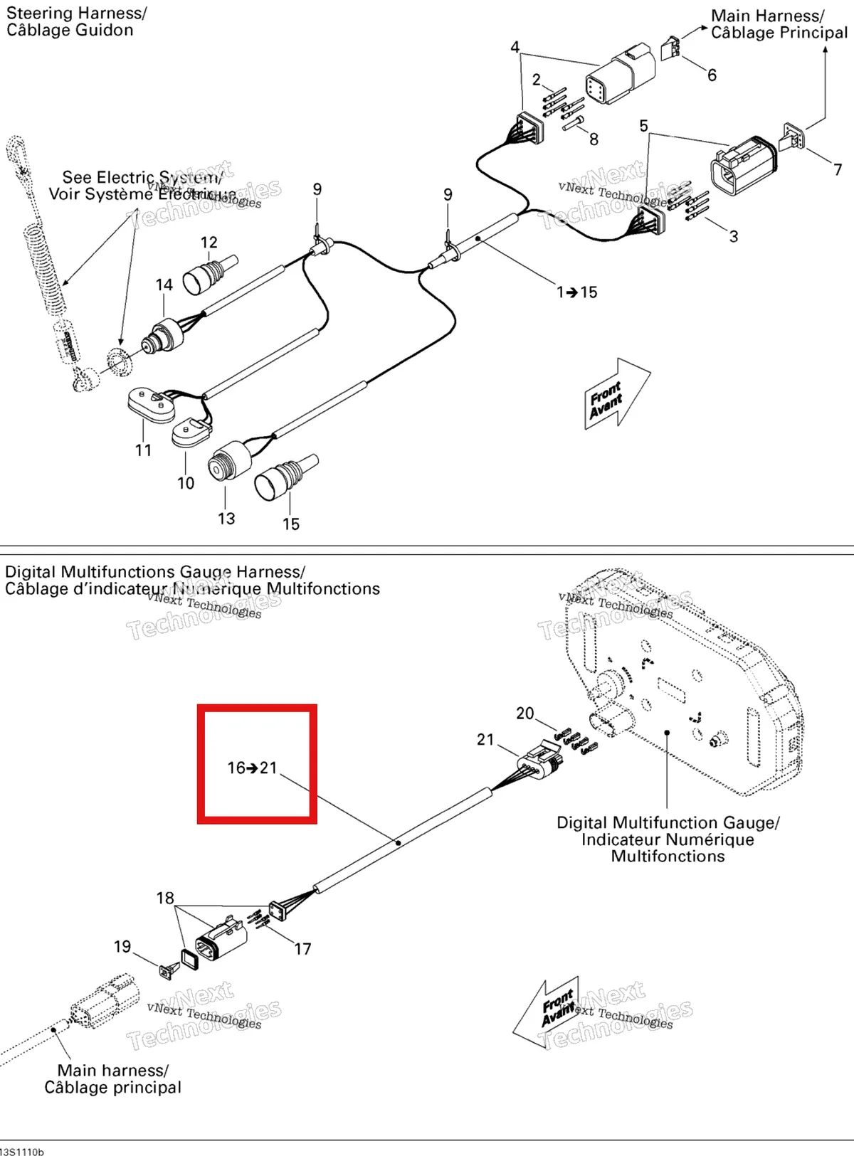 Деталь 278002111 на схеме узла 2011 Sea-Doo RXP-X 255 & RS Electrical Harness 2