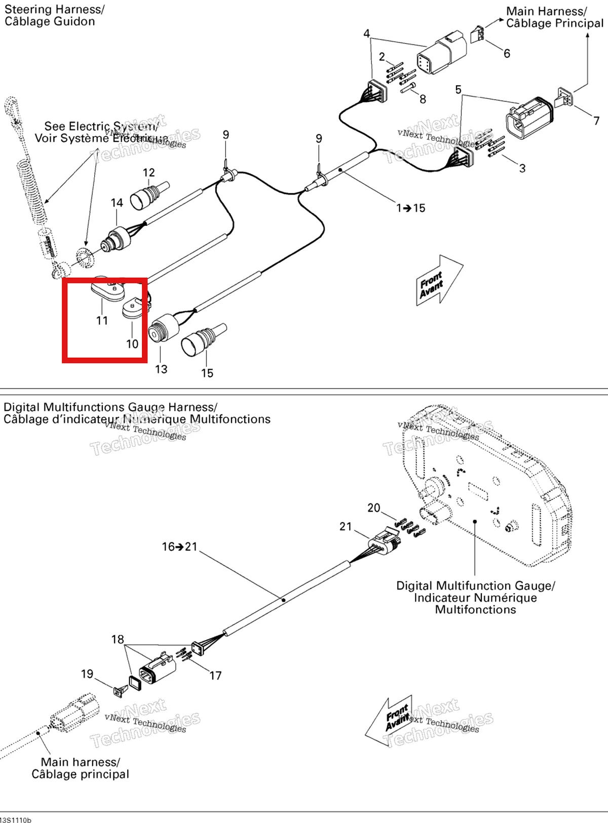 Деталь 278002156 на схеме узла 2011 Sea-Doo RXP-X 255 & RS Electrical Harness 2